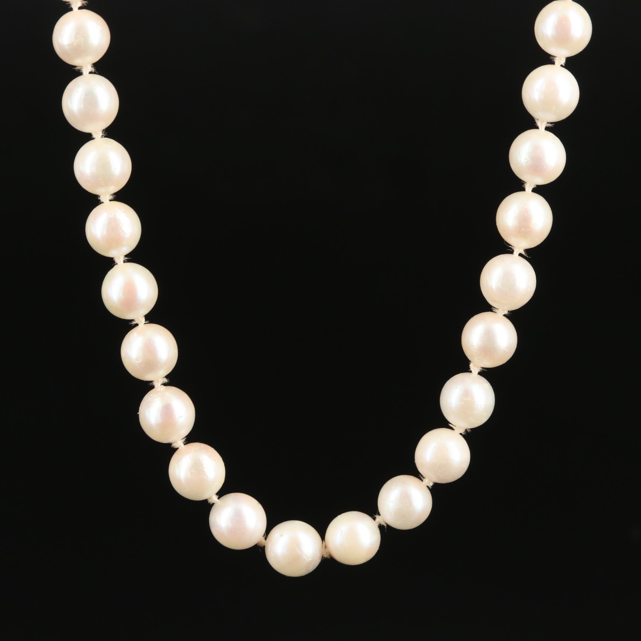 Pearl Necklace with 14K Clasp