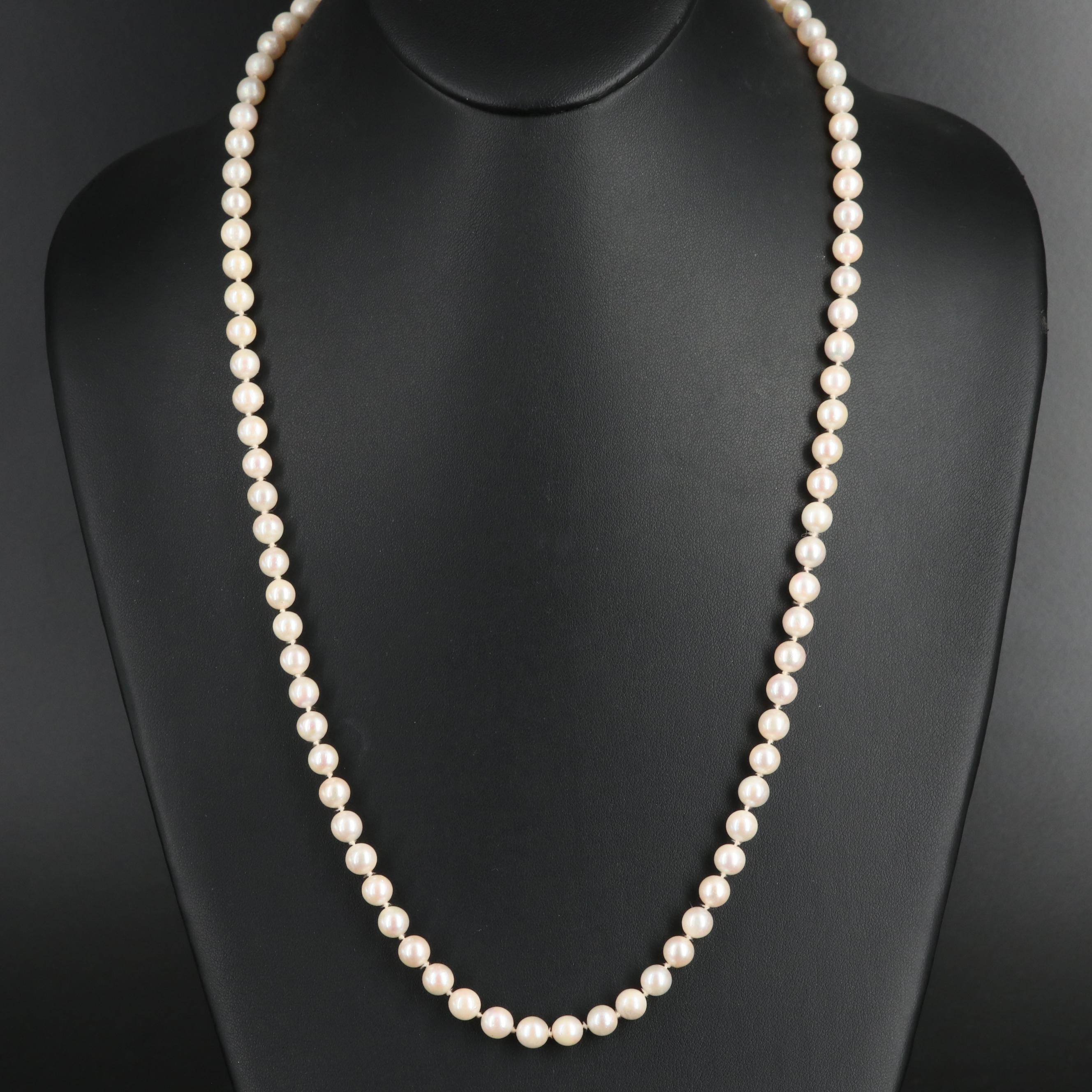 Pearl Necklace with 14K Clasp