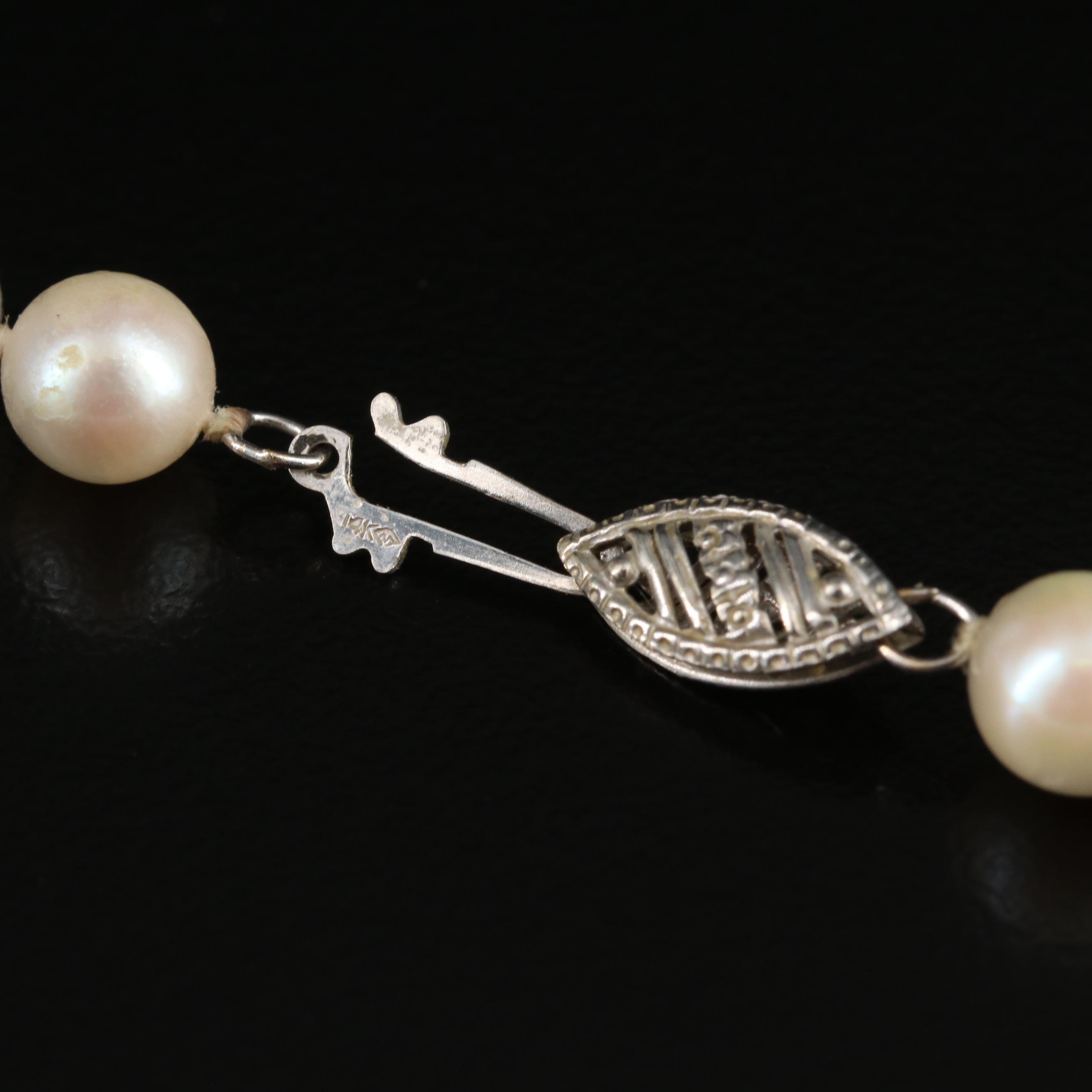 Pearl Necklace with 14K Clasp