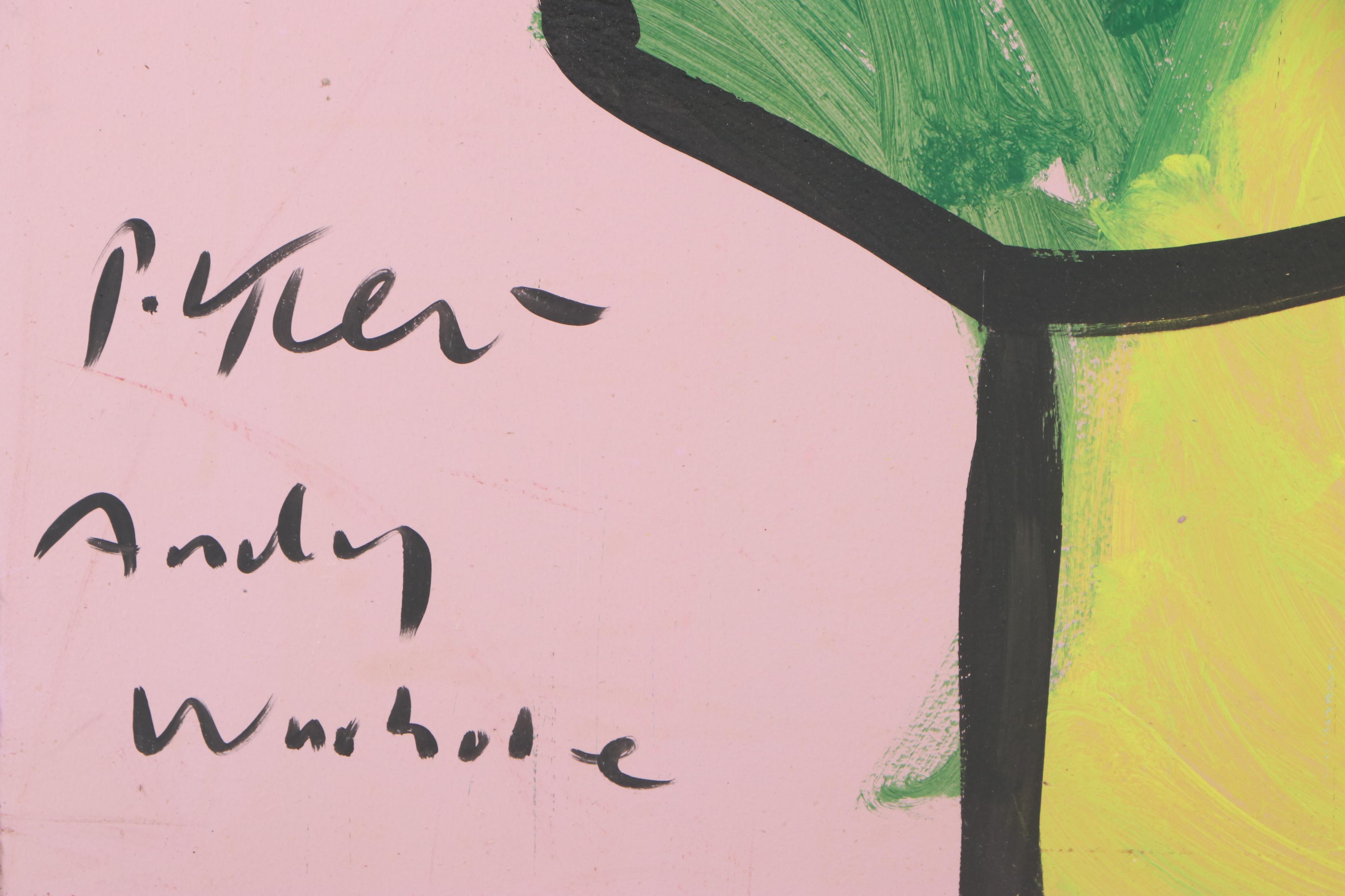 Peter Keil Large-Scale Abstract Portrait Acrylic Painting "Andy Warhol"