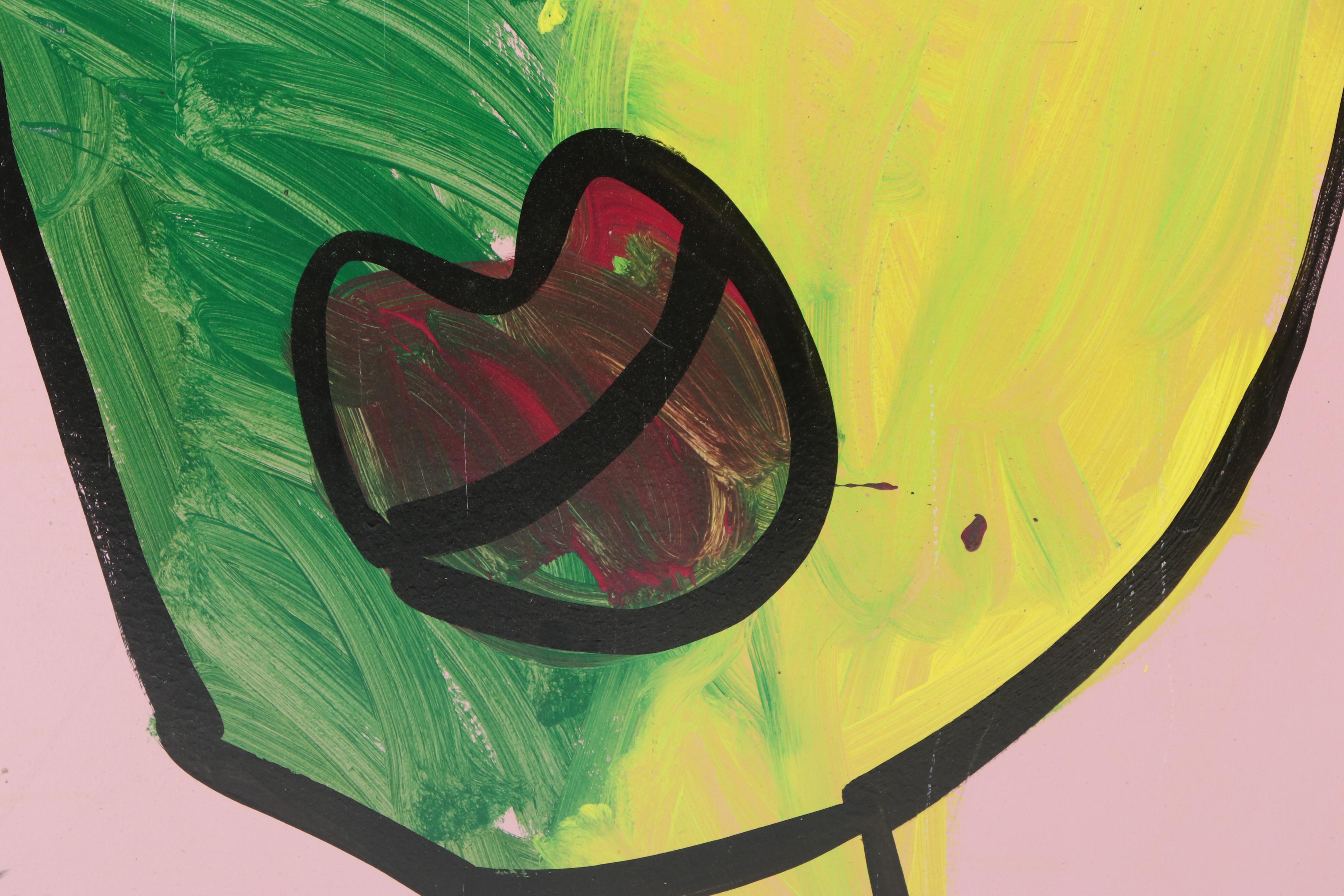 Peter Keil Large-Scale Abstract Portrait Acrylic Painting "Andy Warhol"