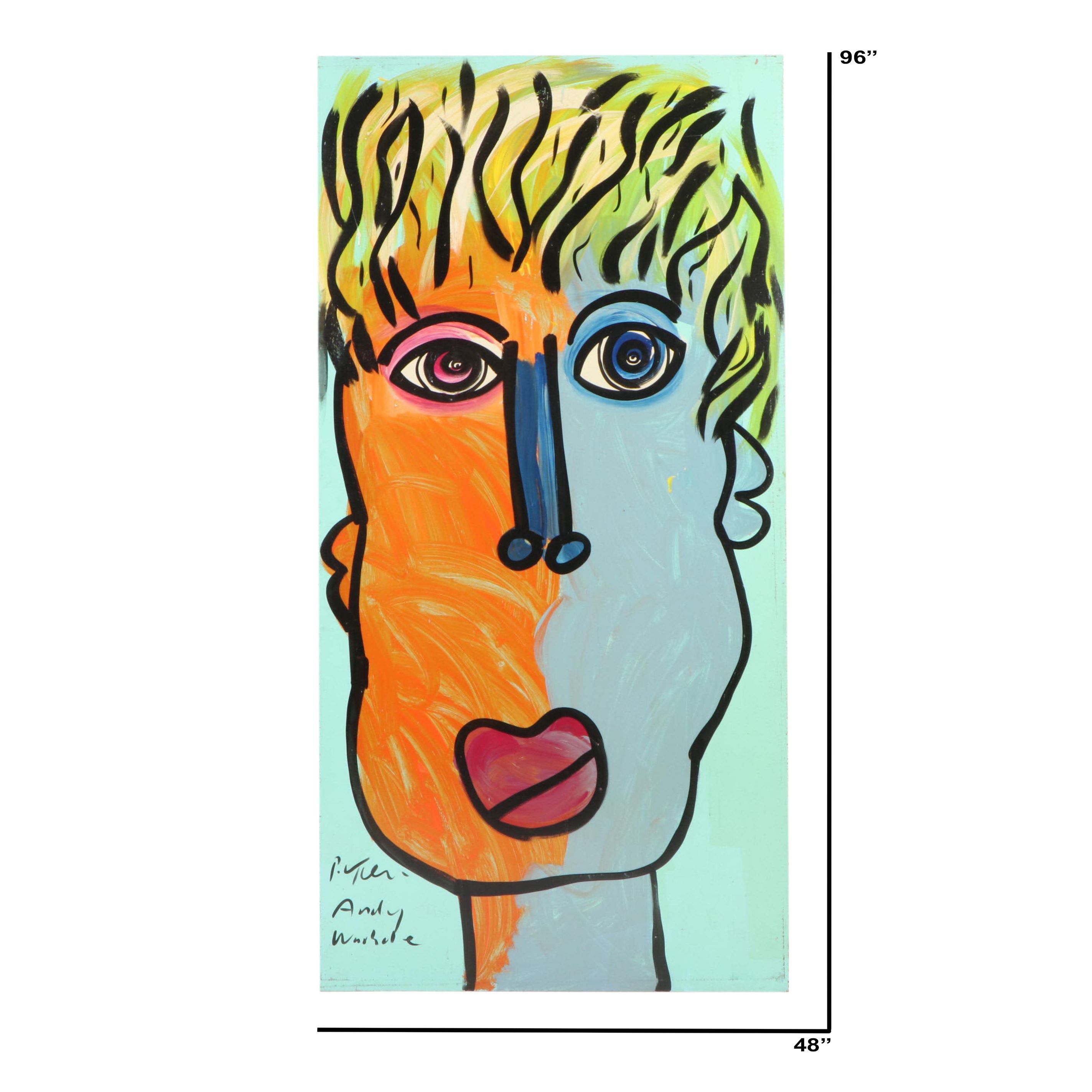 Peter Keil Large-Scale Abstract Painting "Andy Warhol"