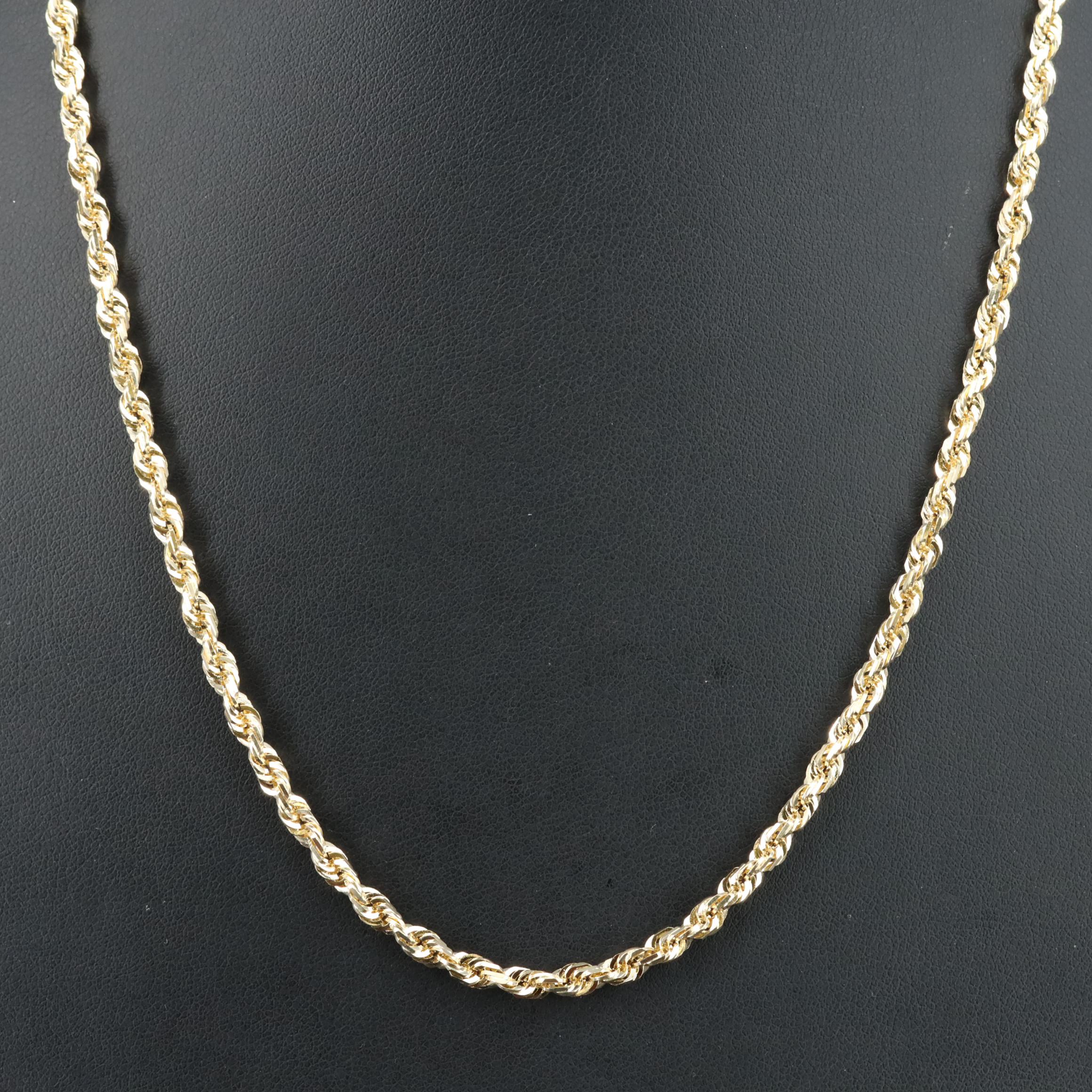 14K Diamond Cut Rope Chain