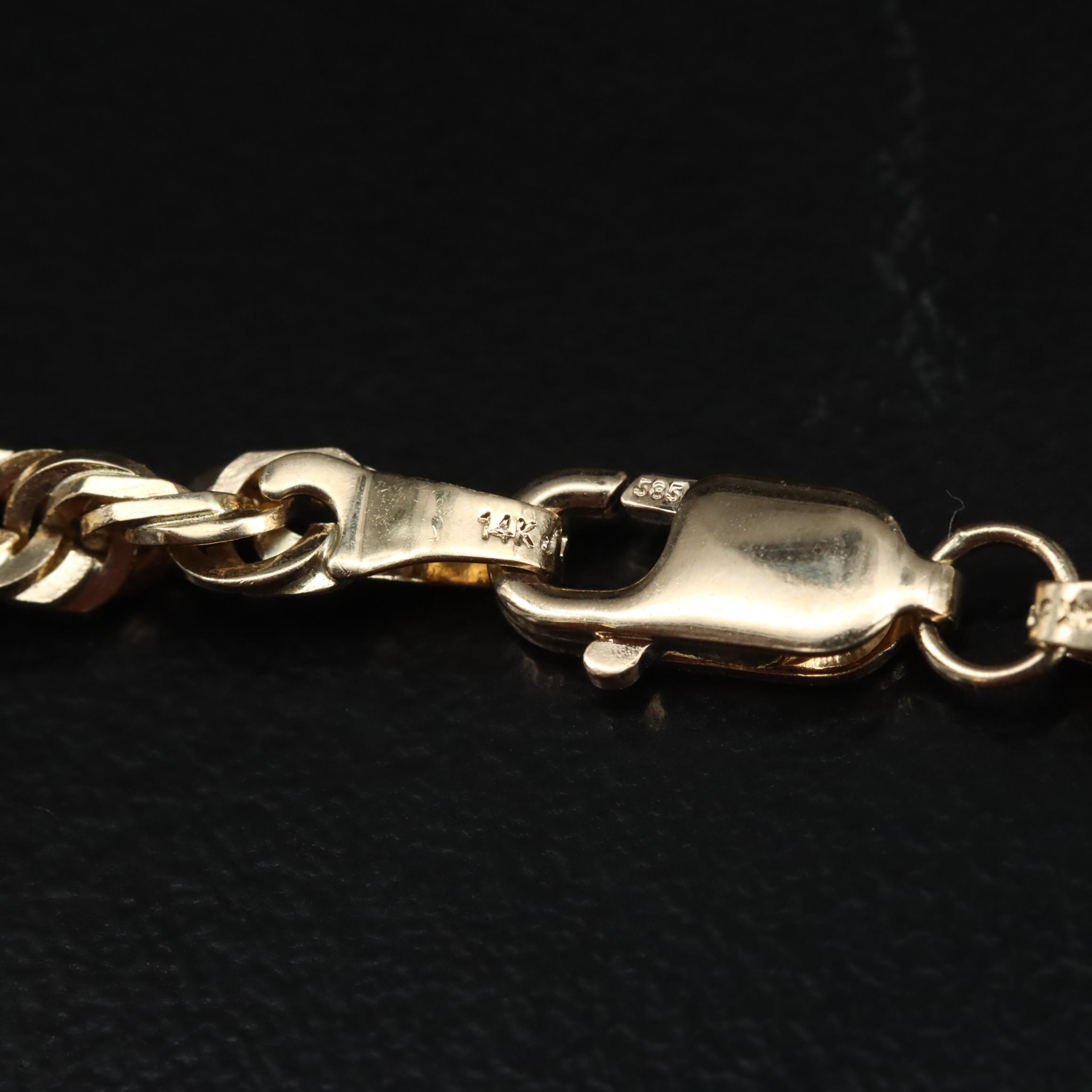 14K Diamond Cut Rope Chain