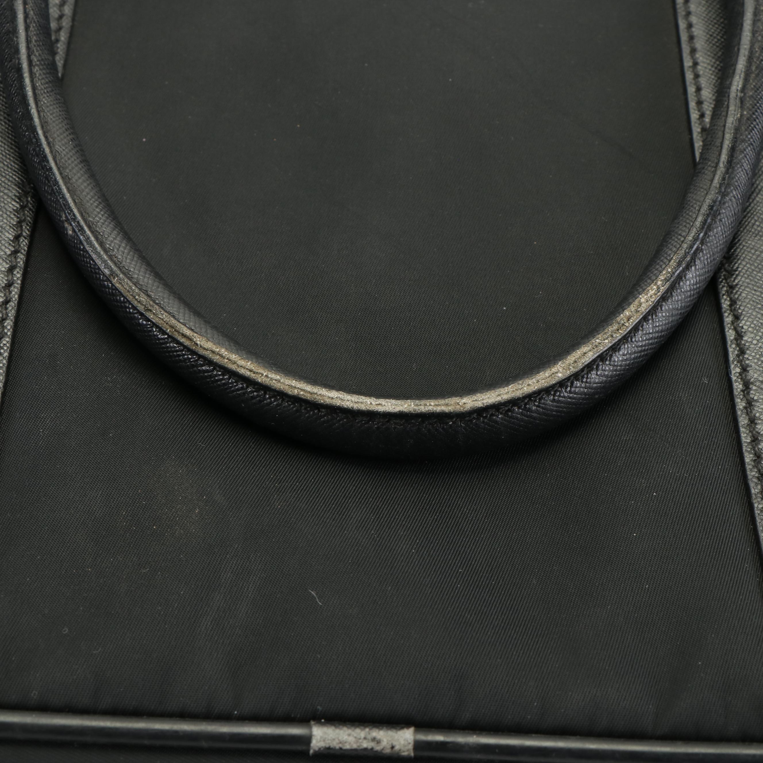 Prada Hand Bag in Black Tessuto Nylon and Leather