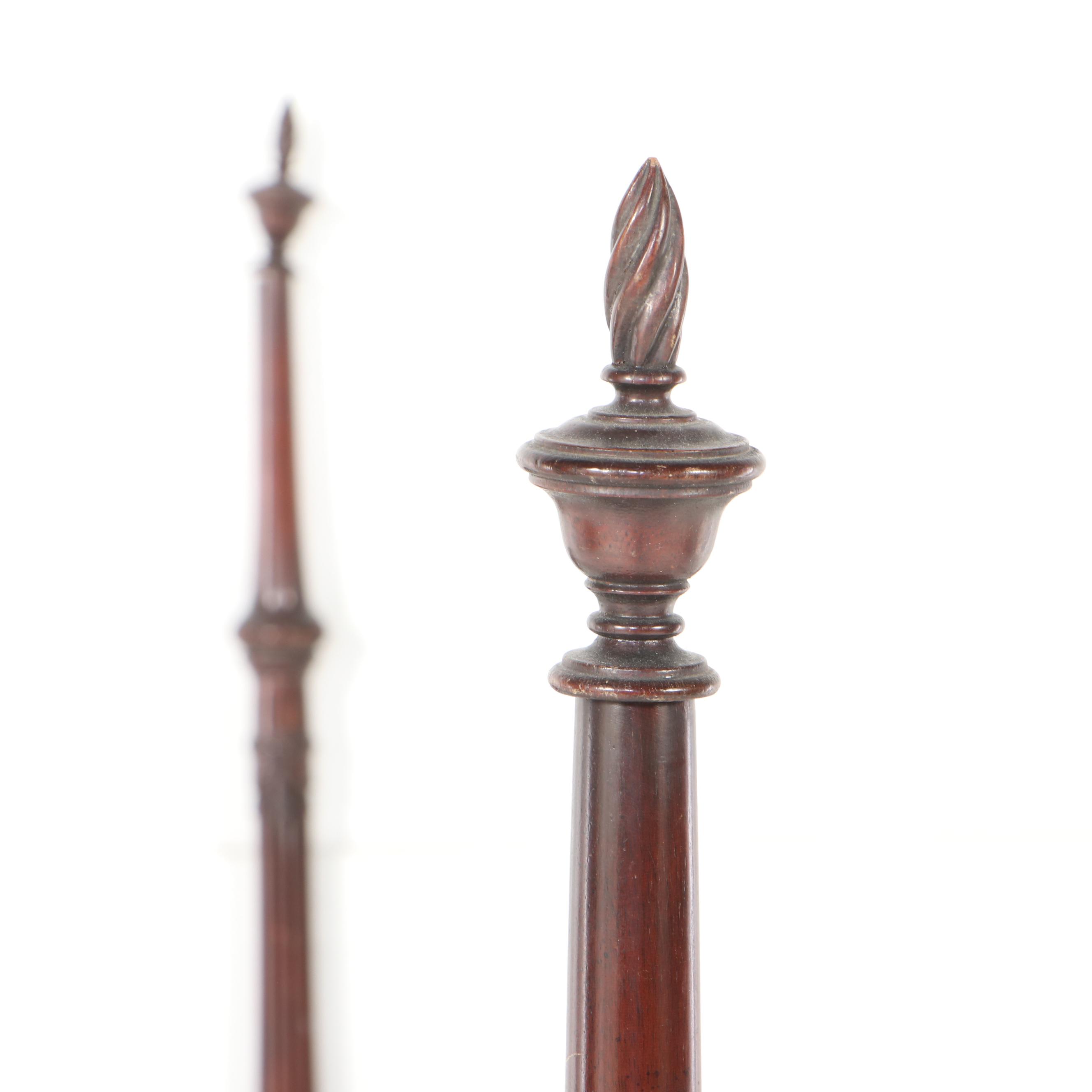 Pair of Federal Style Mahogany Twin Size Four-Poster Beds