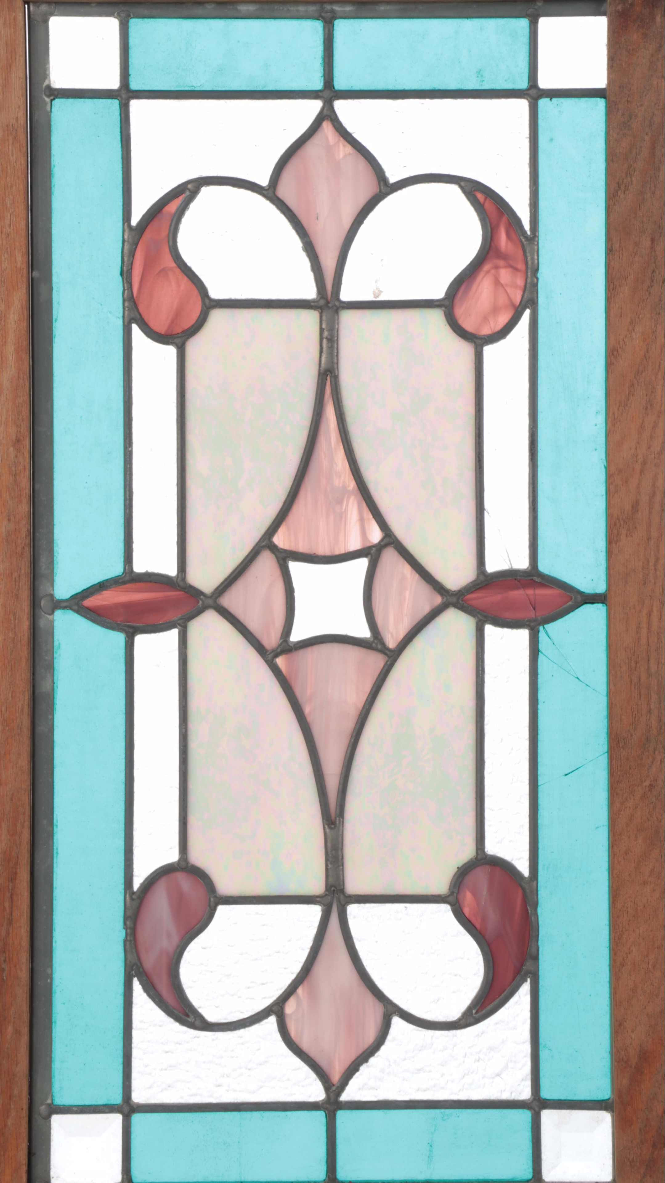 Arts and Crafts Style Stained Glass Window Panel