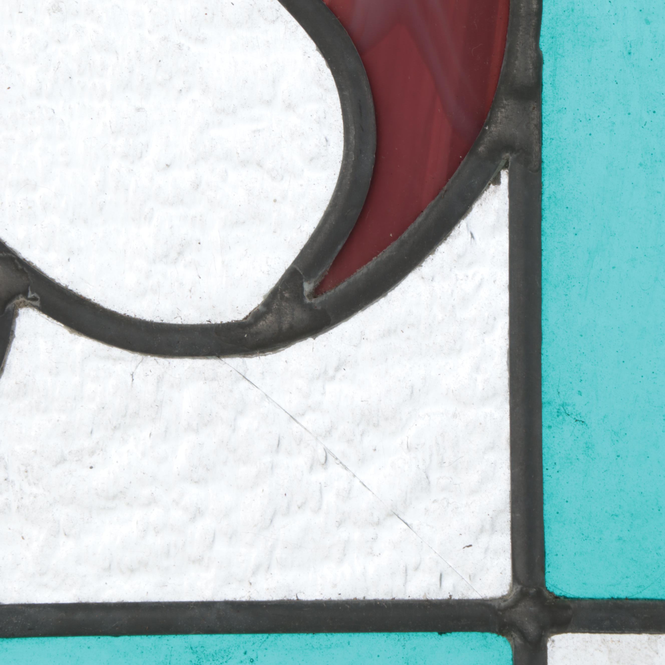 Arts and Crafts Style Stained Glass Window Panel