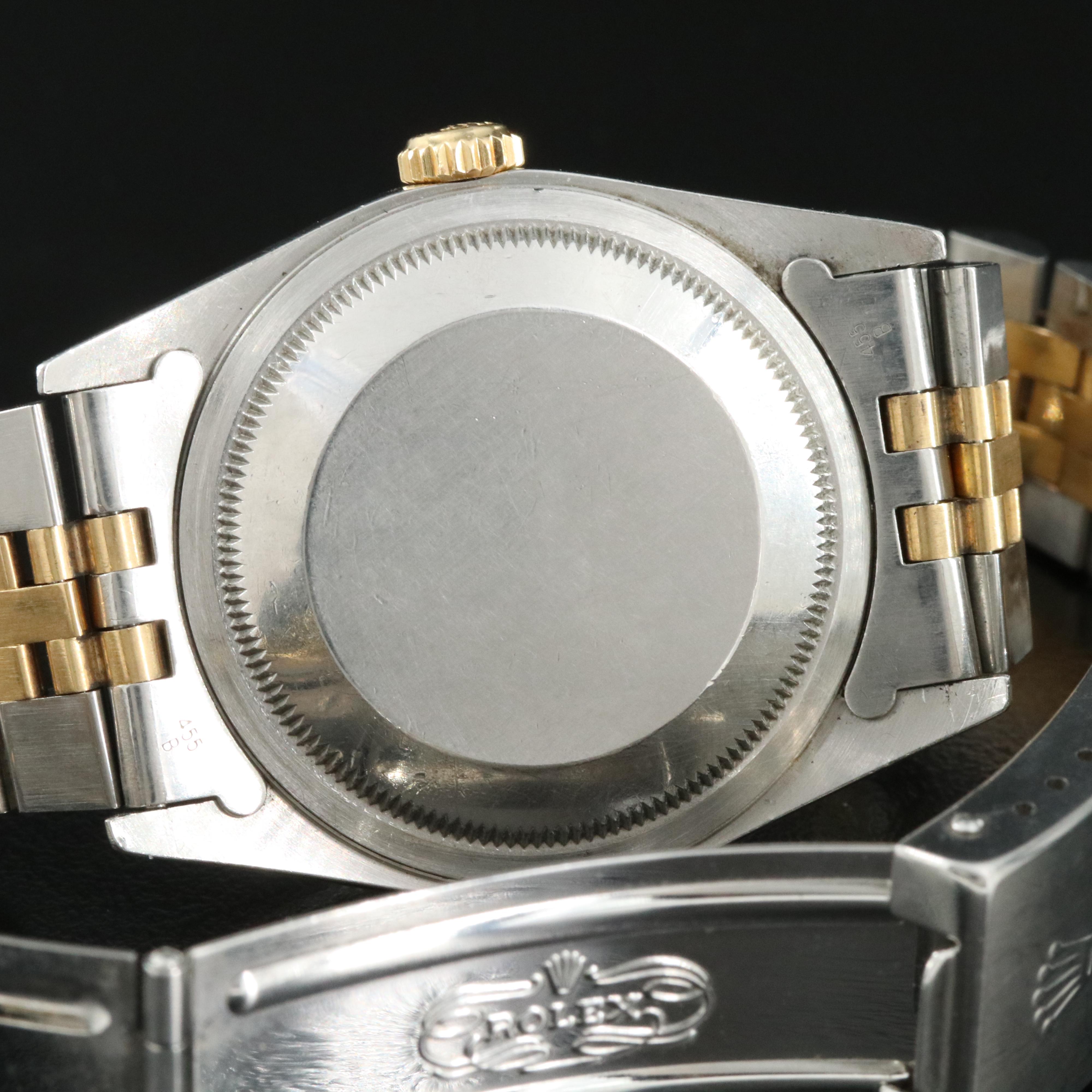 1991 Rolex Black Pyramid Roman Dial Datejust Watch