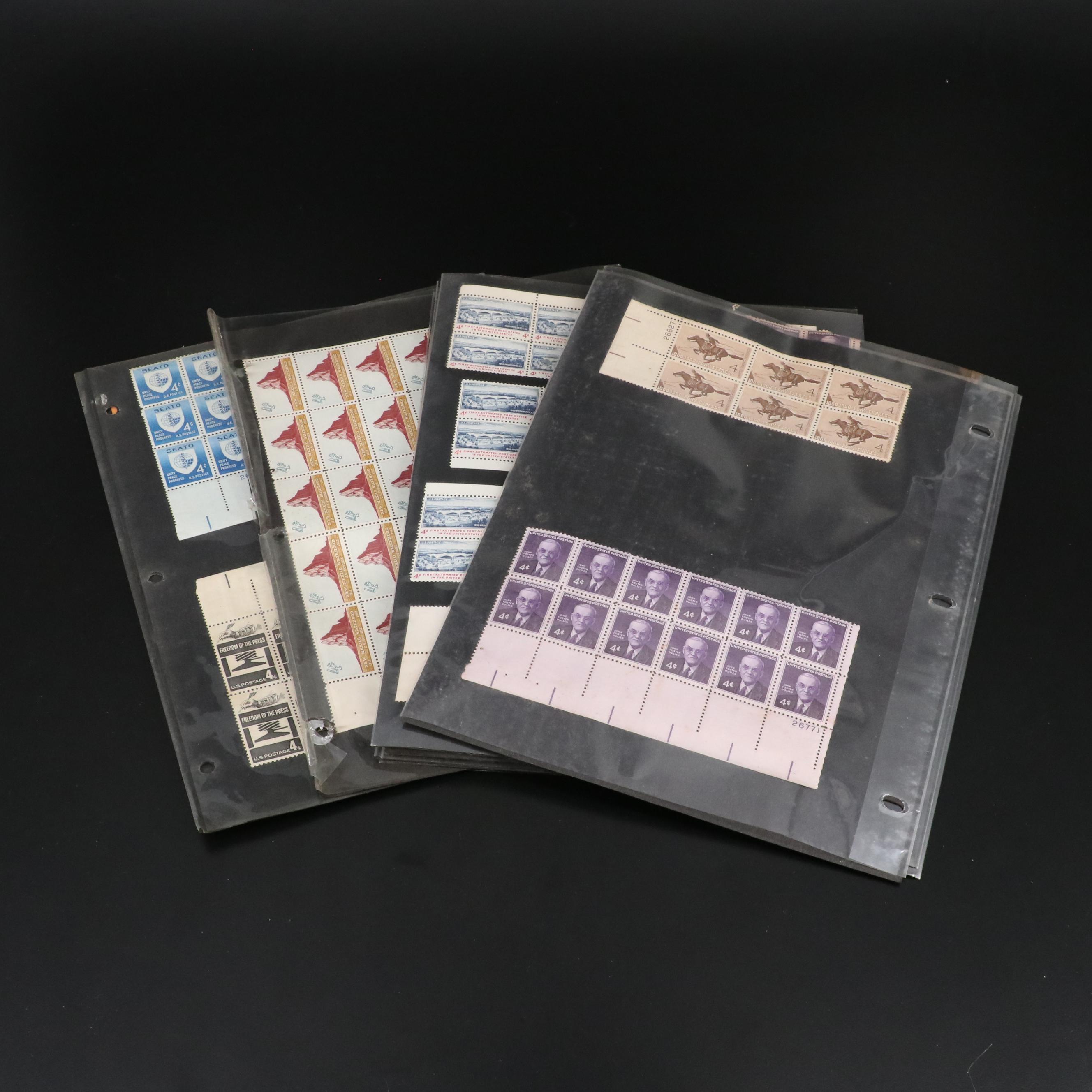 Miscellaneous Vintage U.S. Postage Stamp Sheets