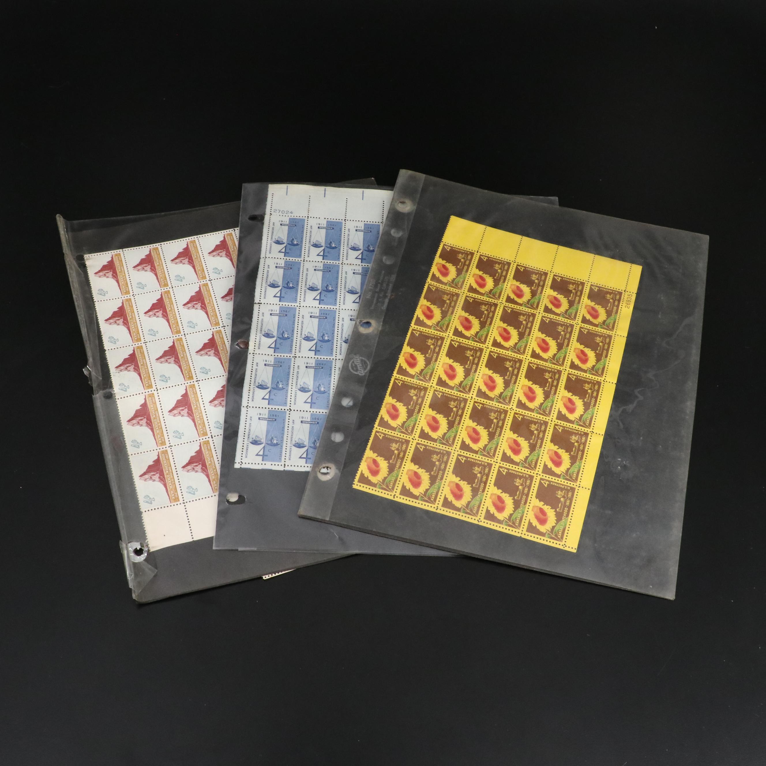 Miscellaneous Vintage U.S. Postage Stamp Sheets