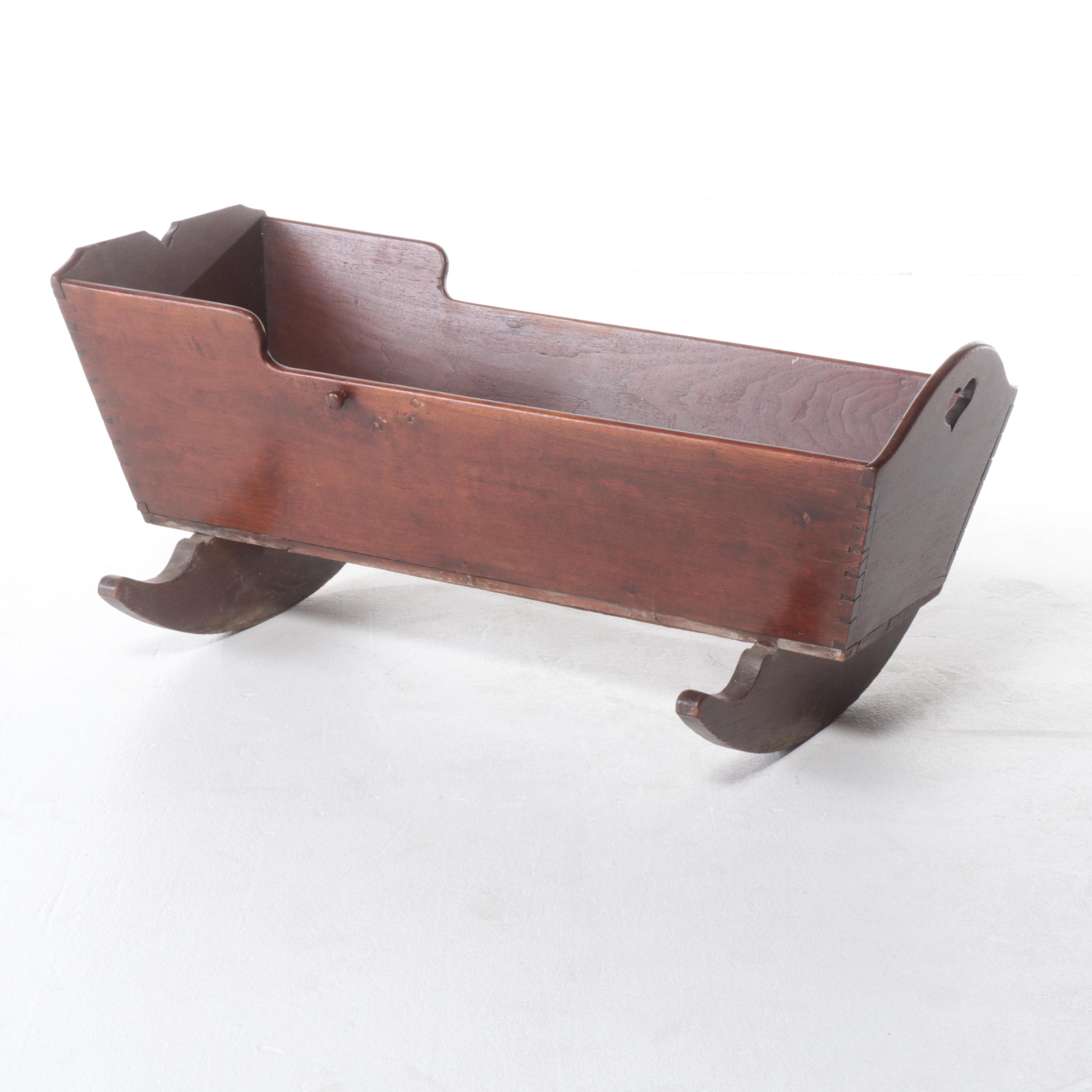 American Primitive Walnut Cradle, 19th Century
