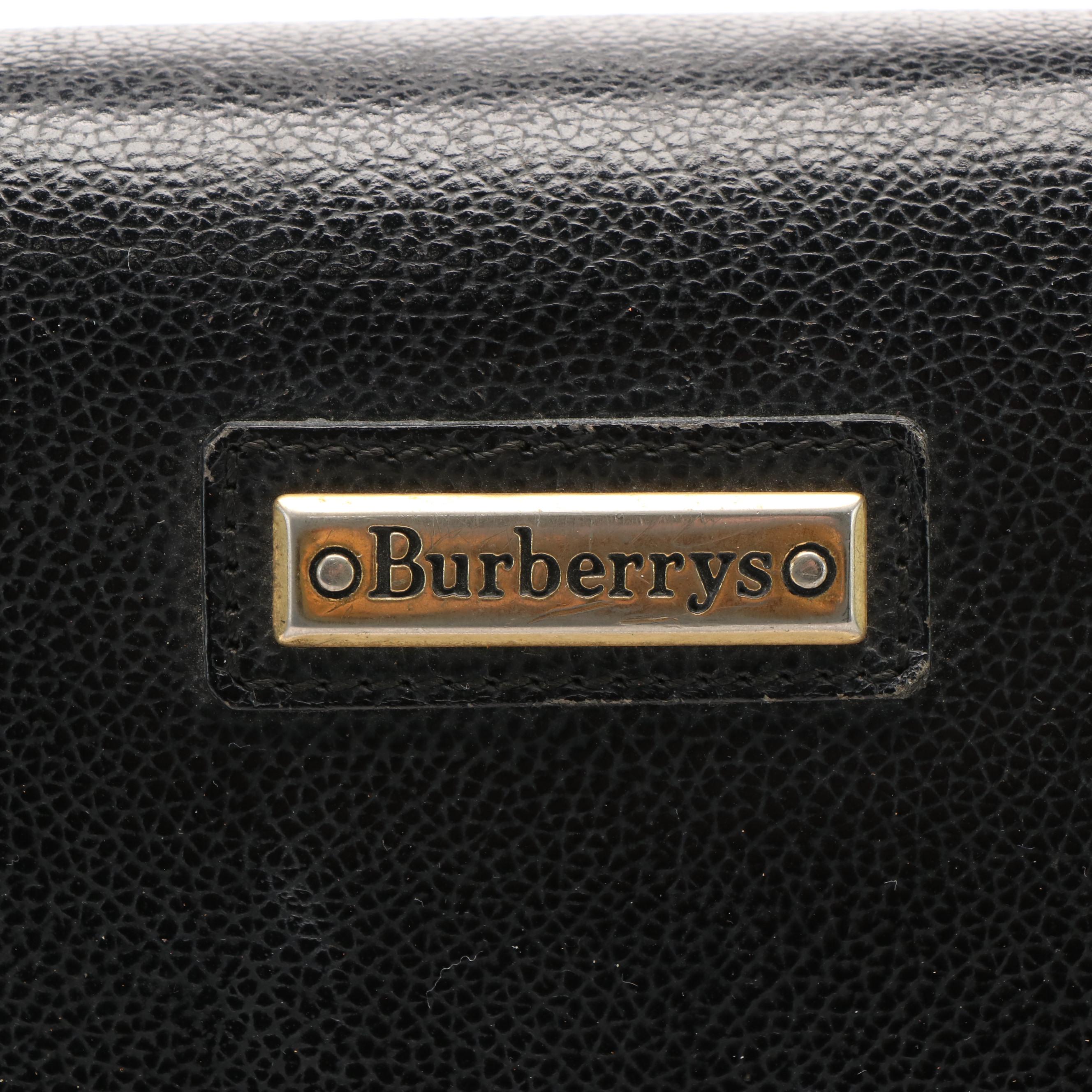 Burberrys  Black Leather and Haymarket Check Briefcase