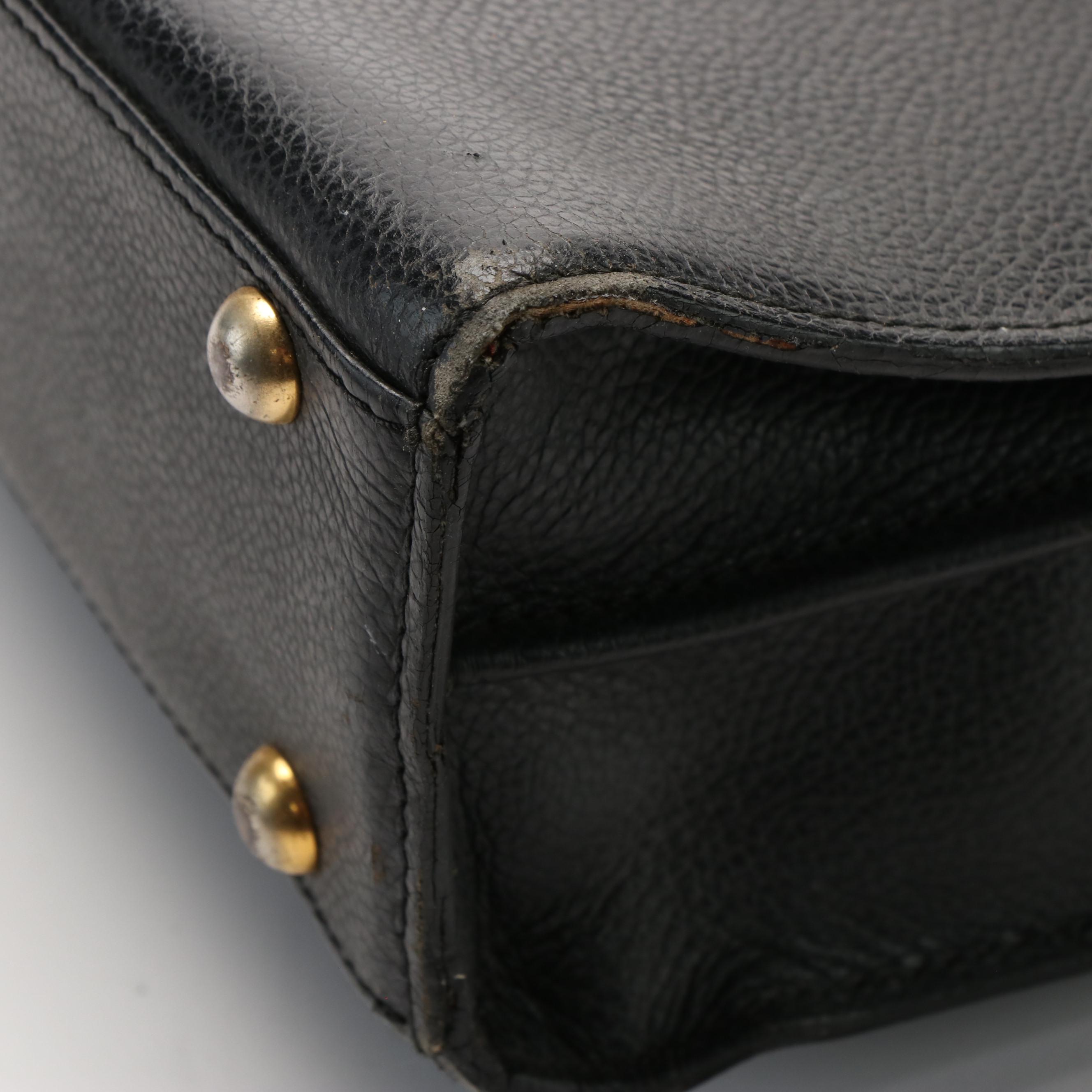 Burberrys  Black Leather and Haymarket Check Briefcase