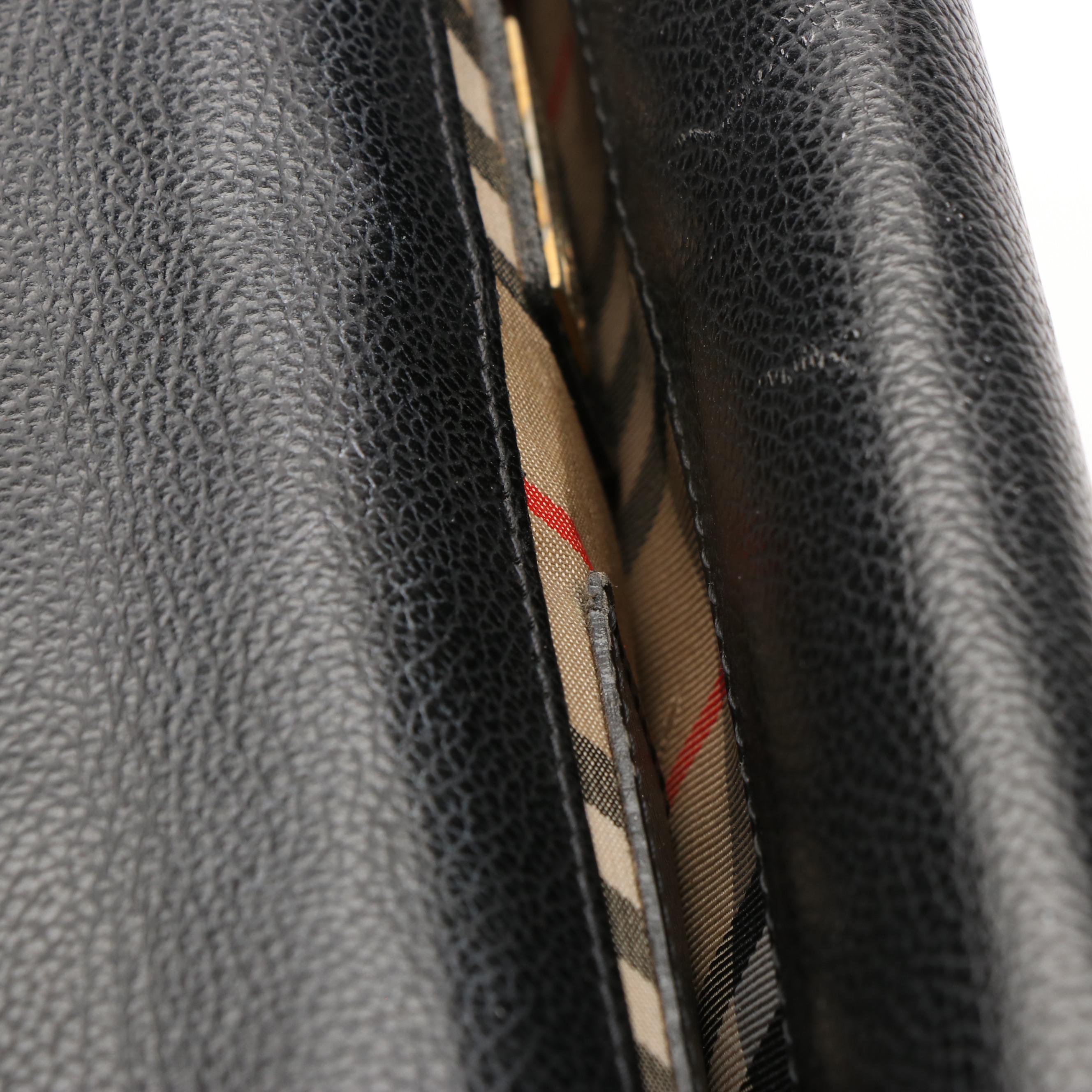 Burberrys  Black Leather and Haymarket Check Briefcase