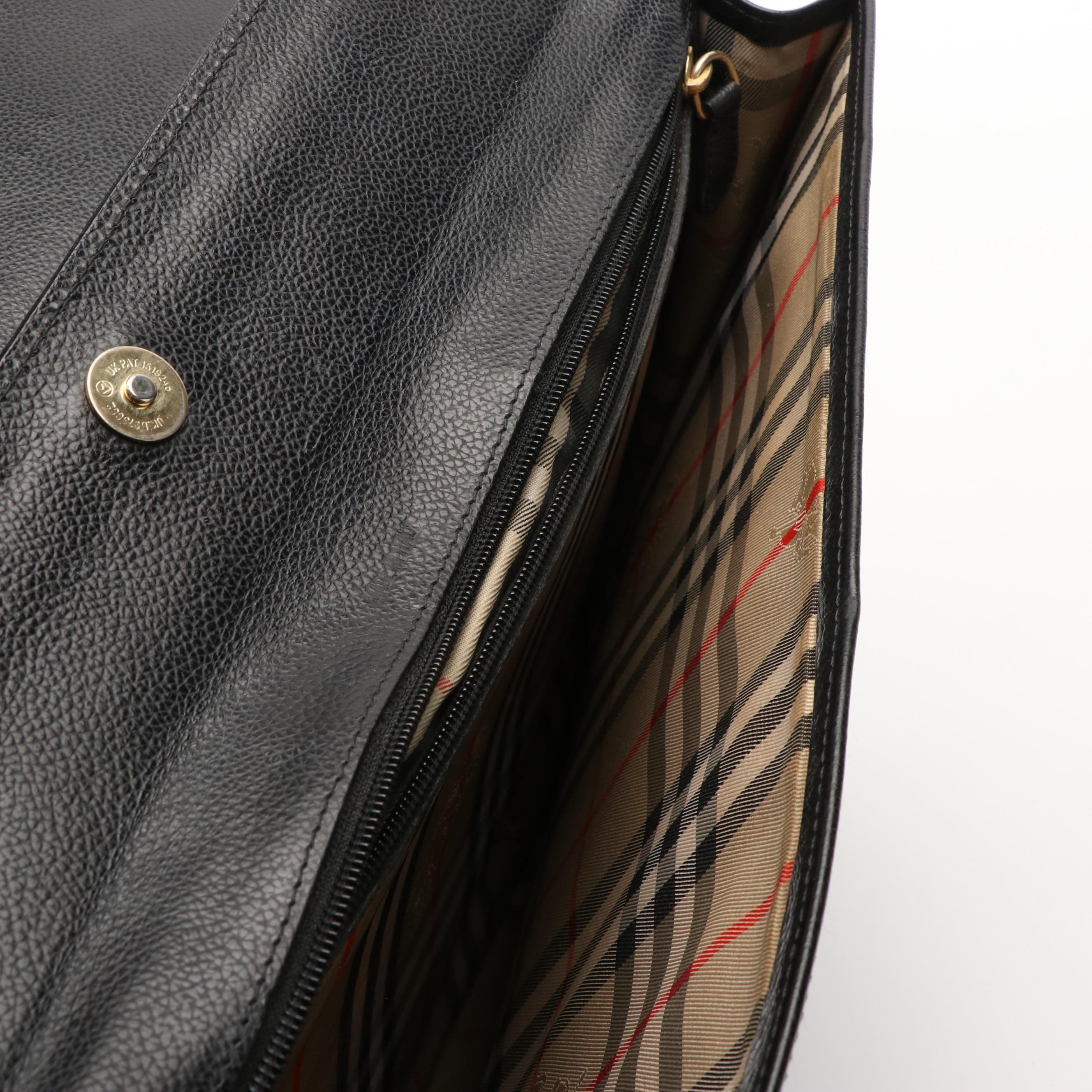 Burberrys  Black Leather and Haymarket Check Briefcase