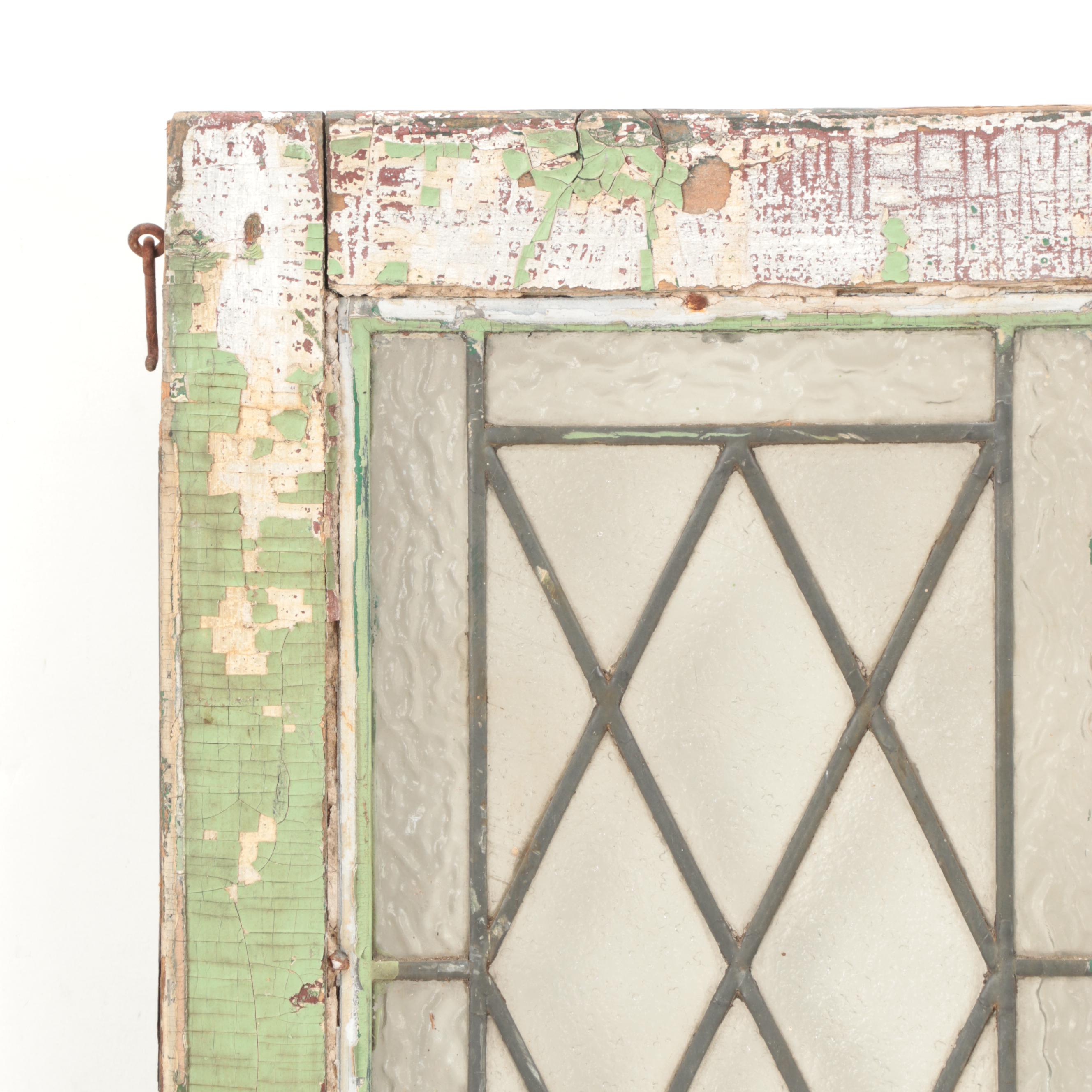 Clear Diamond Pane Leaded Glass Window