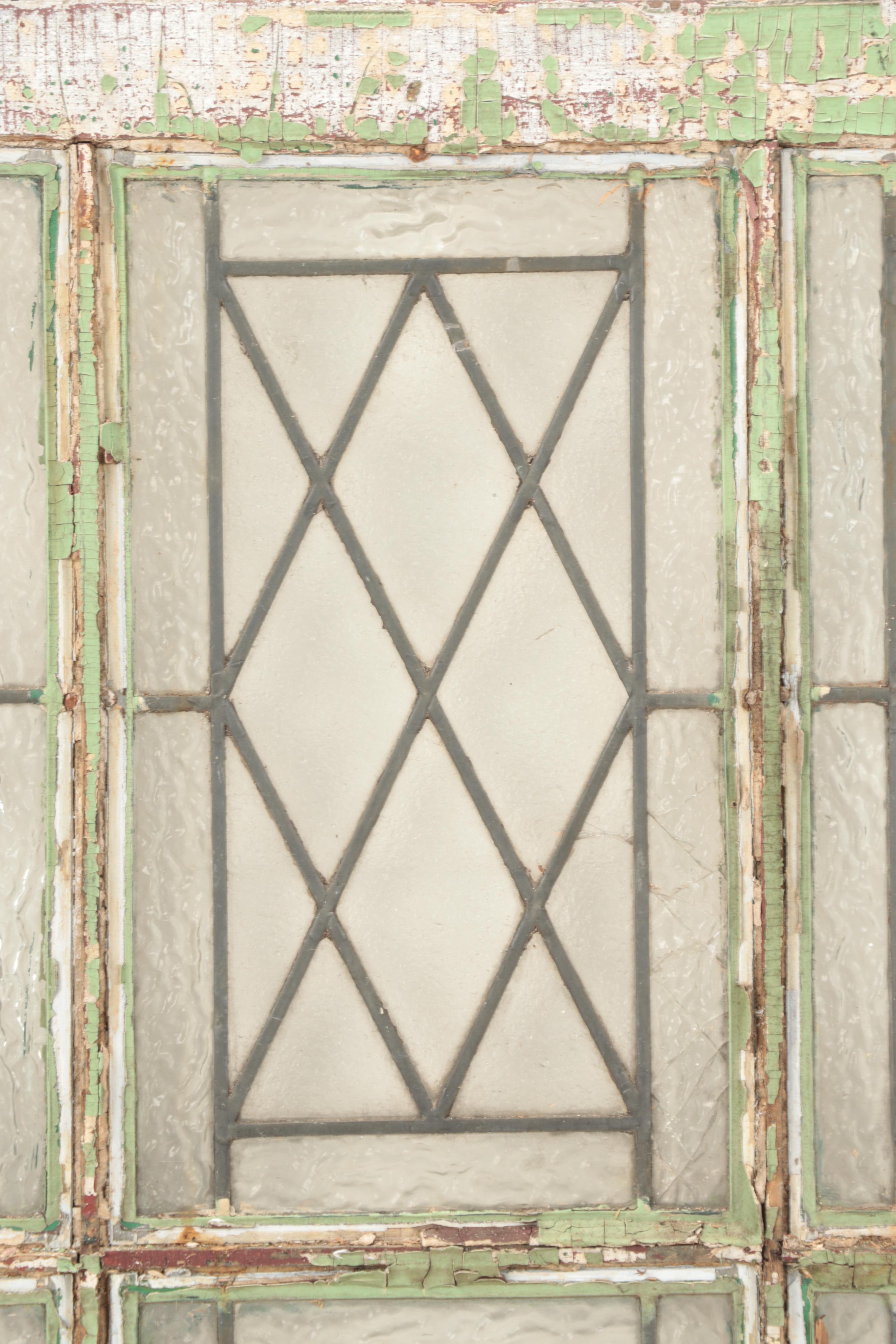 Clear Diamond Pane Leaded Glass Window