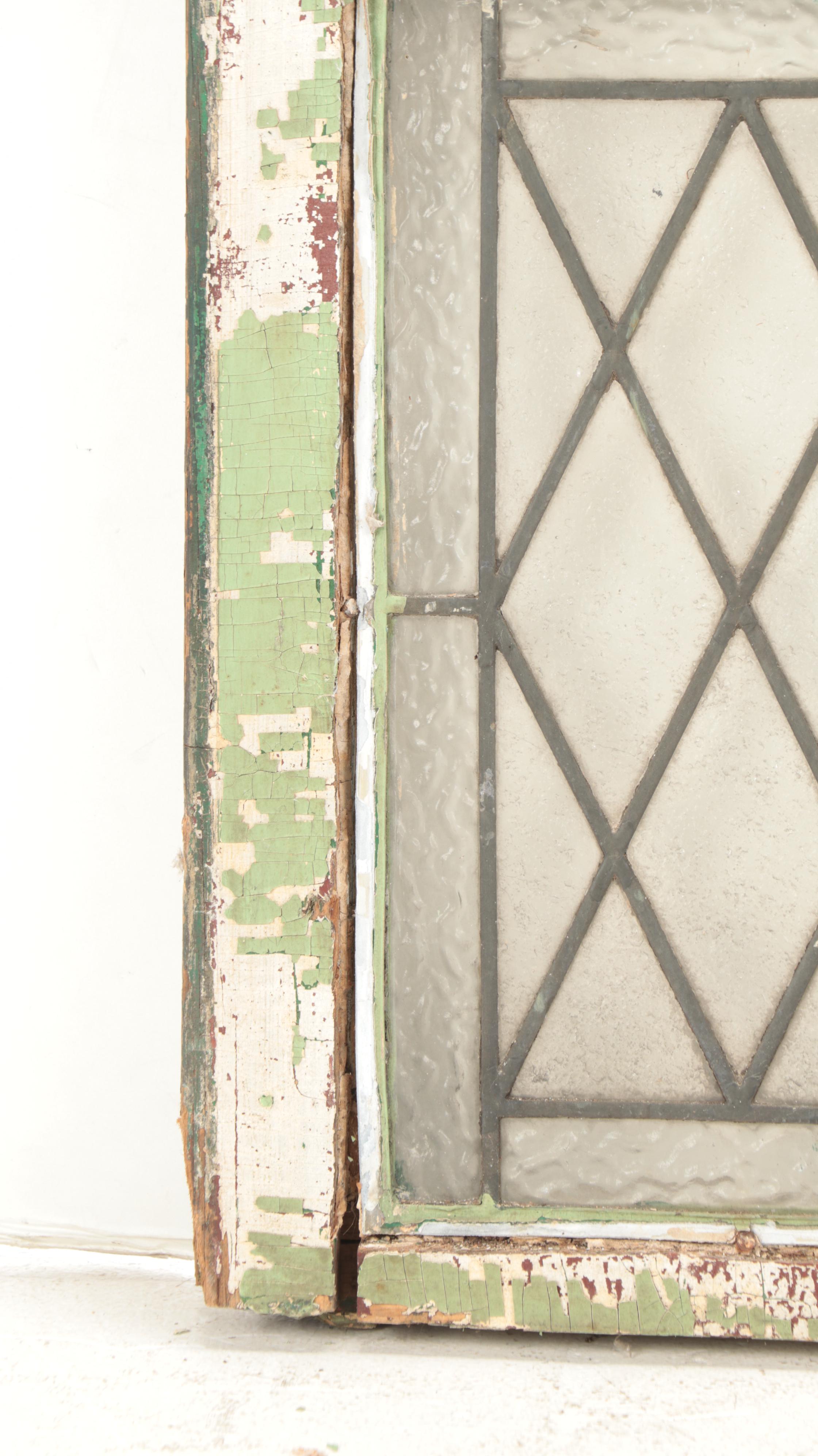 Clear Diamond Pane Leaded Glass Window