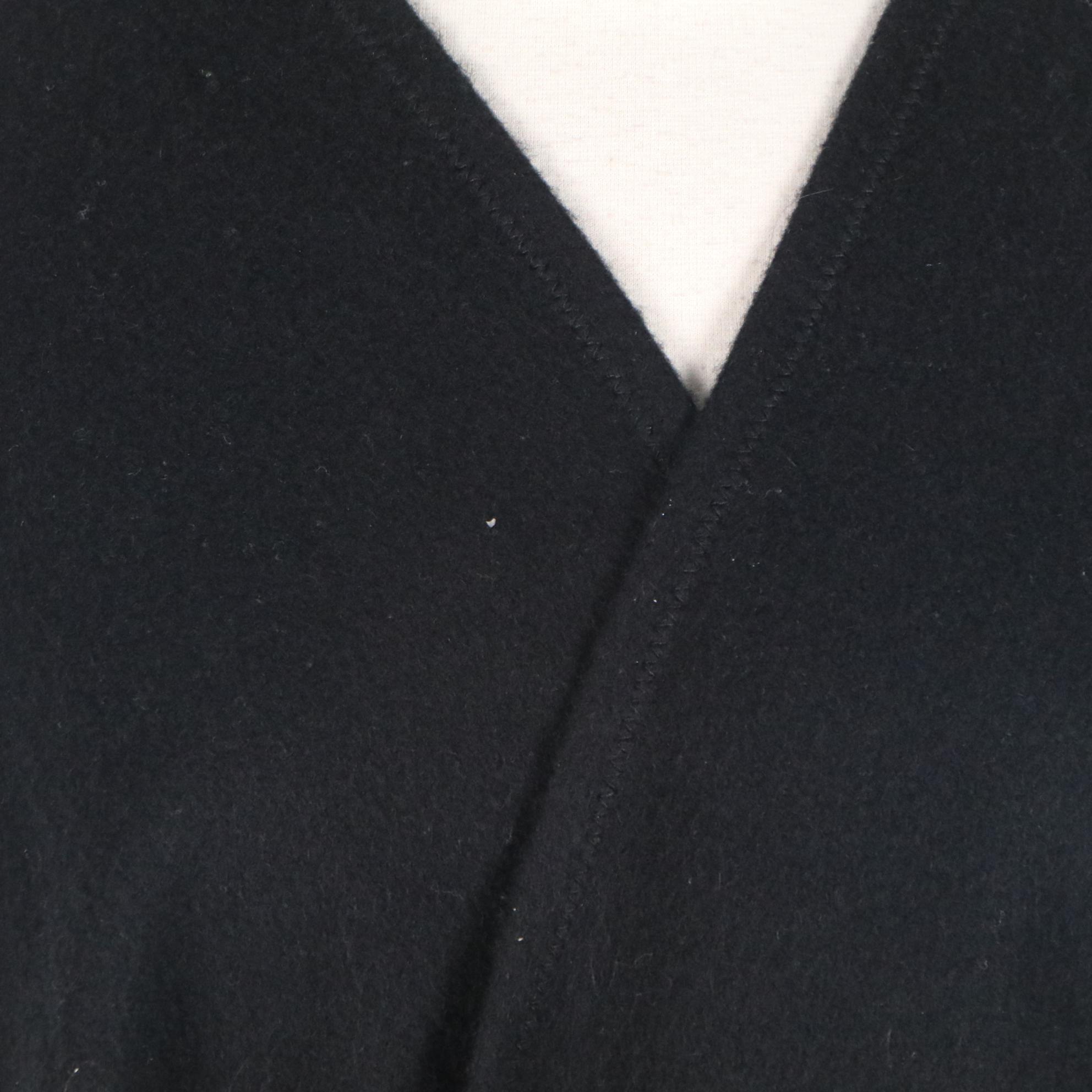 James Johnson of Scotland Black Wool/Cashmere Blend Fringe Shawl