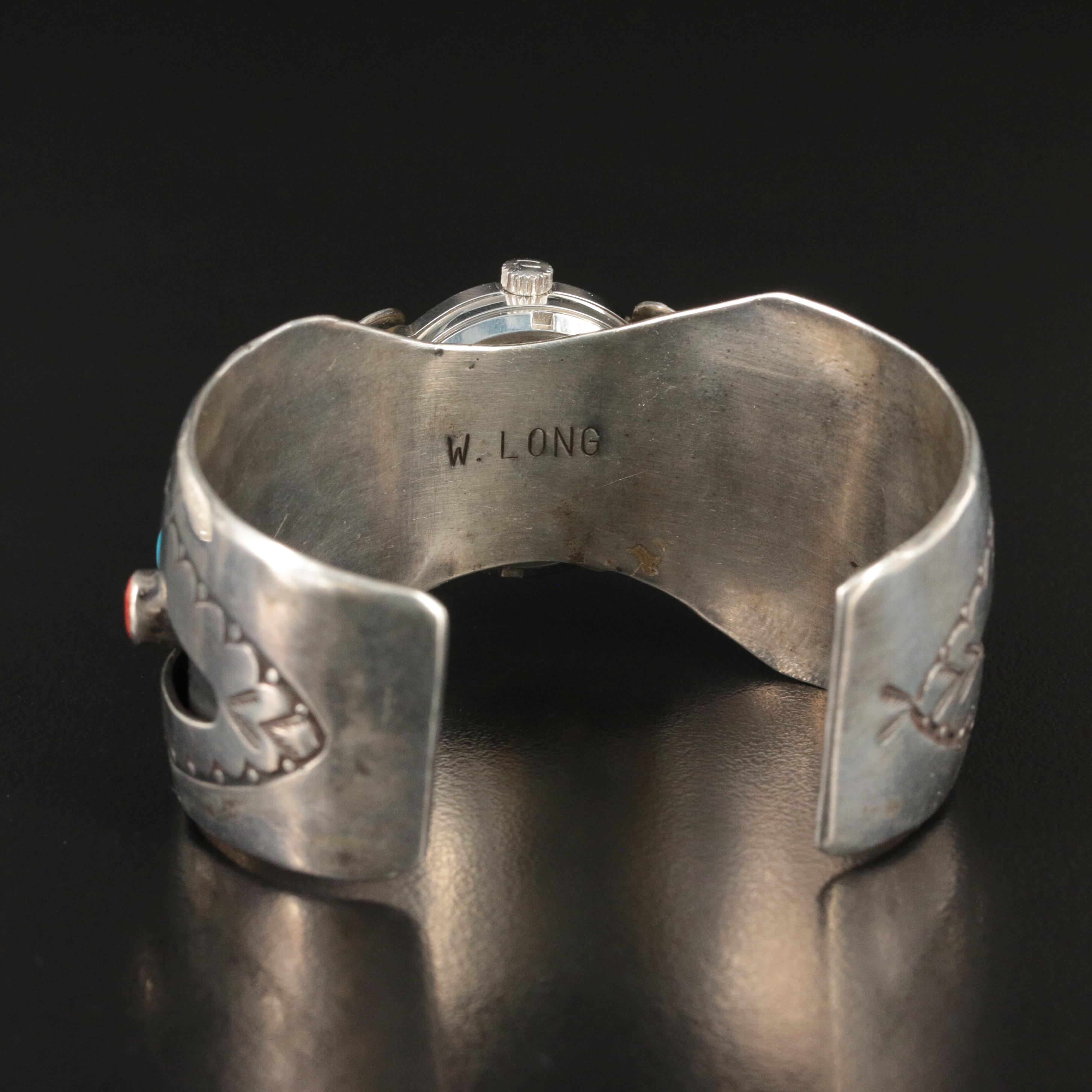 Bulova Accutron Watch in Southwestern Sterling Cuff with Turquoise and Jasper