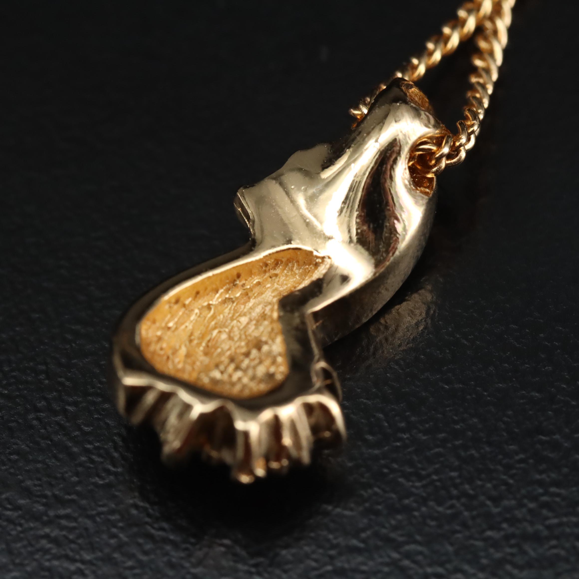 Christian Dior Rhinestone Teardrop Pendant Necklace