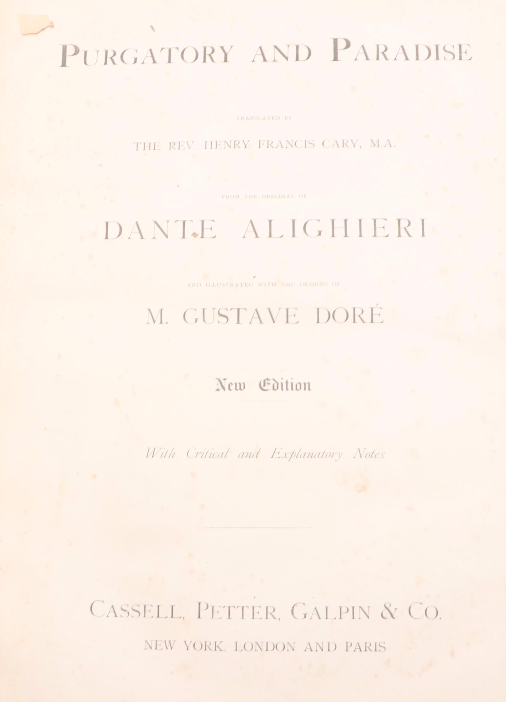 Gustave Doré Illustrated "Purgatory and Paradise" by Dante Alighieri and More