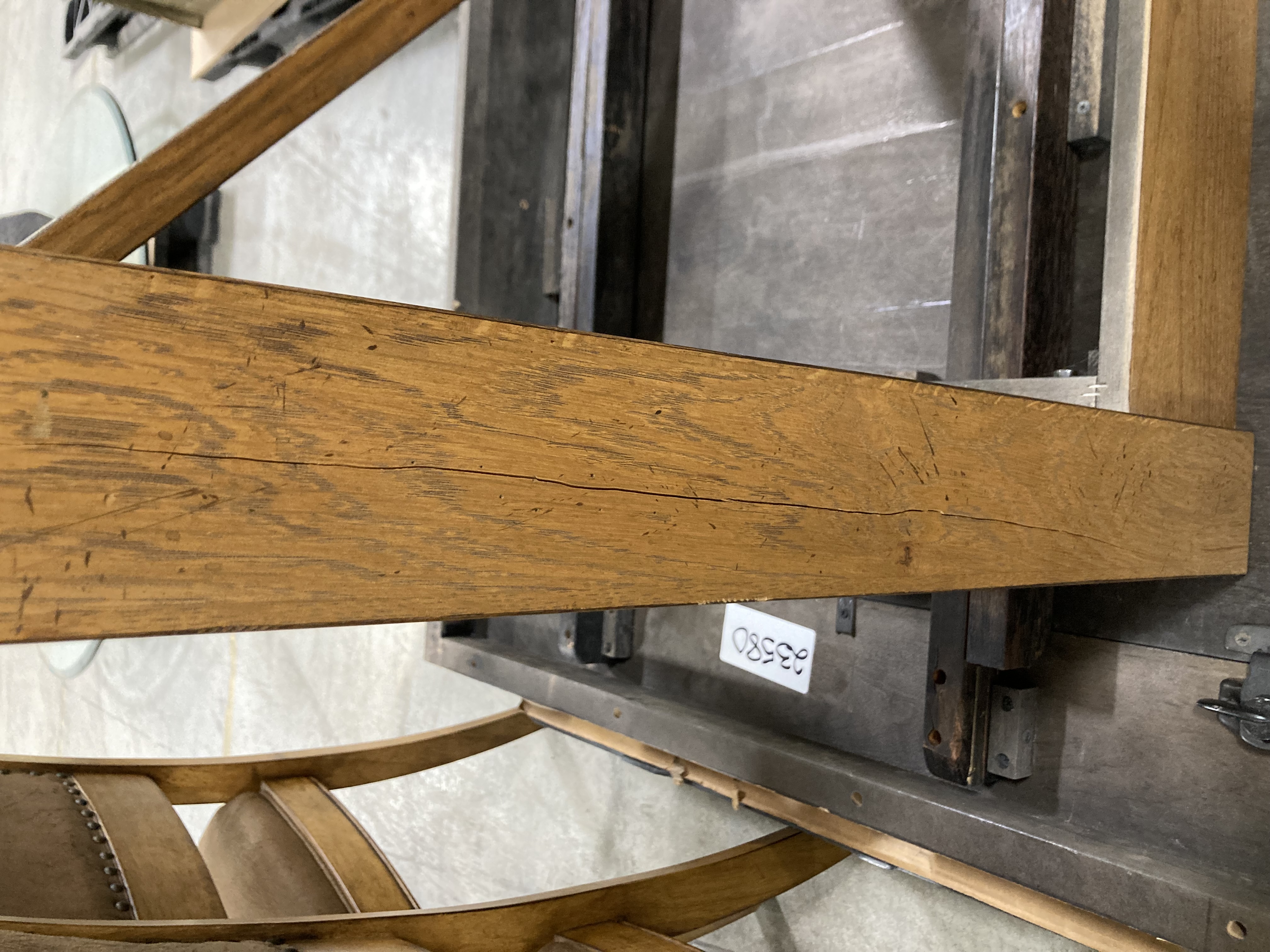 Lacquer Craft Oak Dining Table and Six Chairs