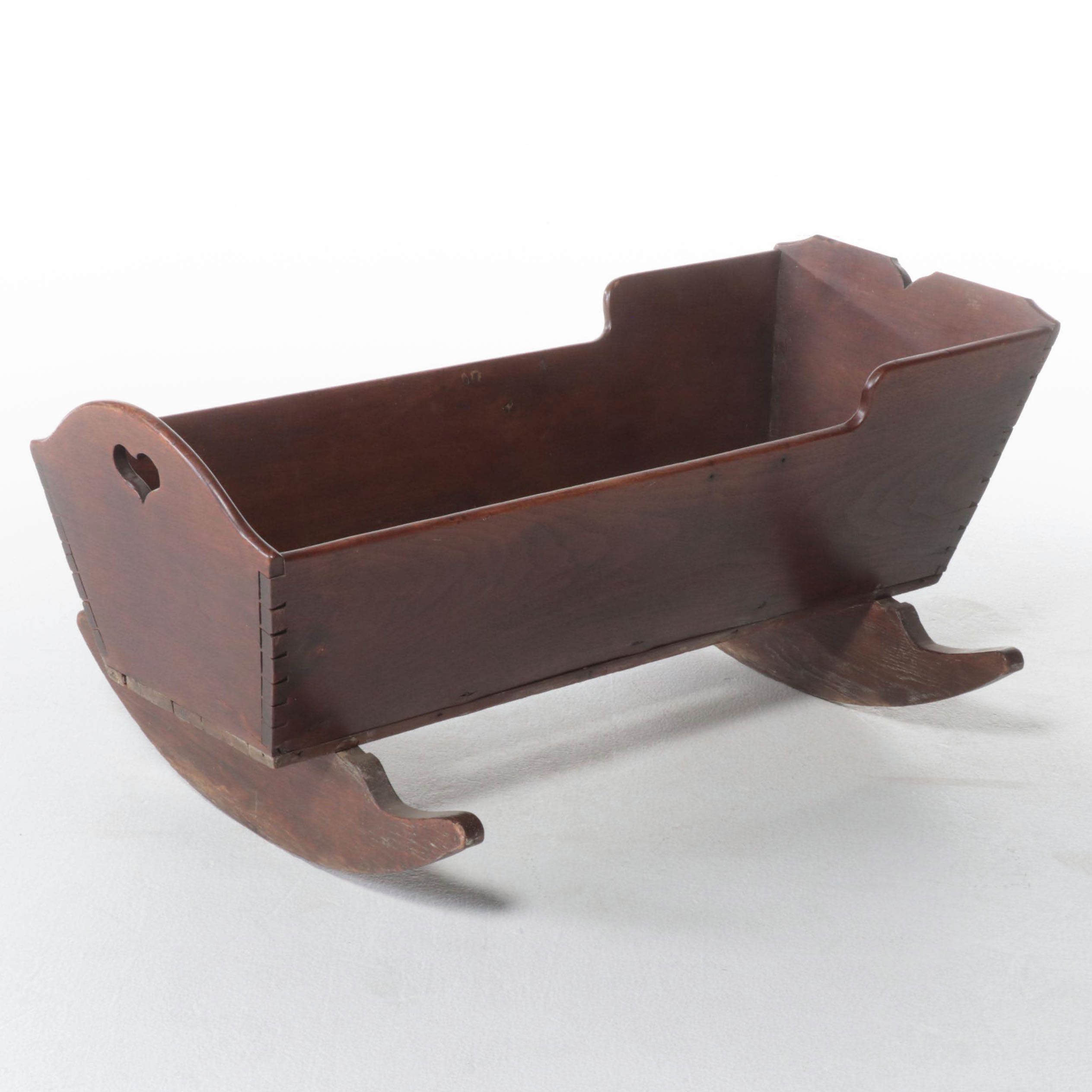 American Primitive Walnut Cradle, 19th Century