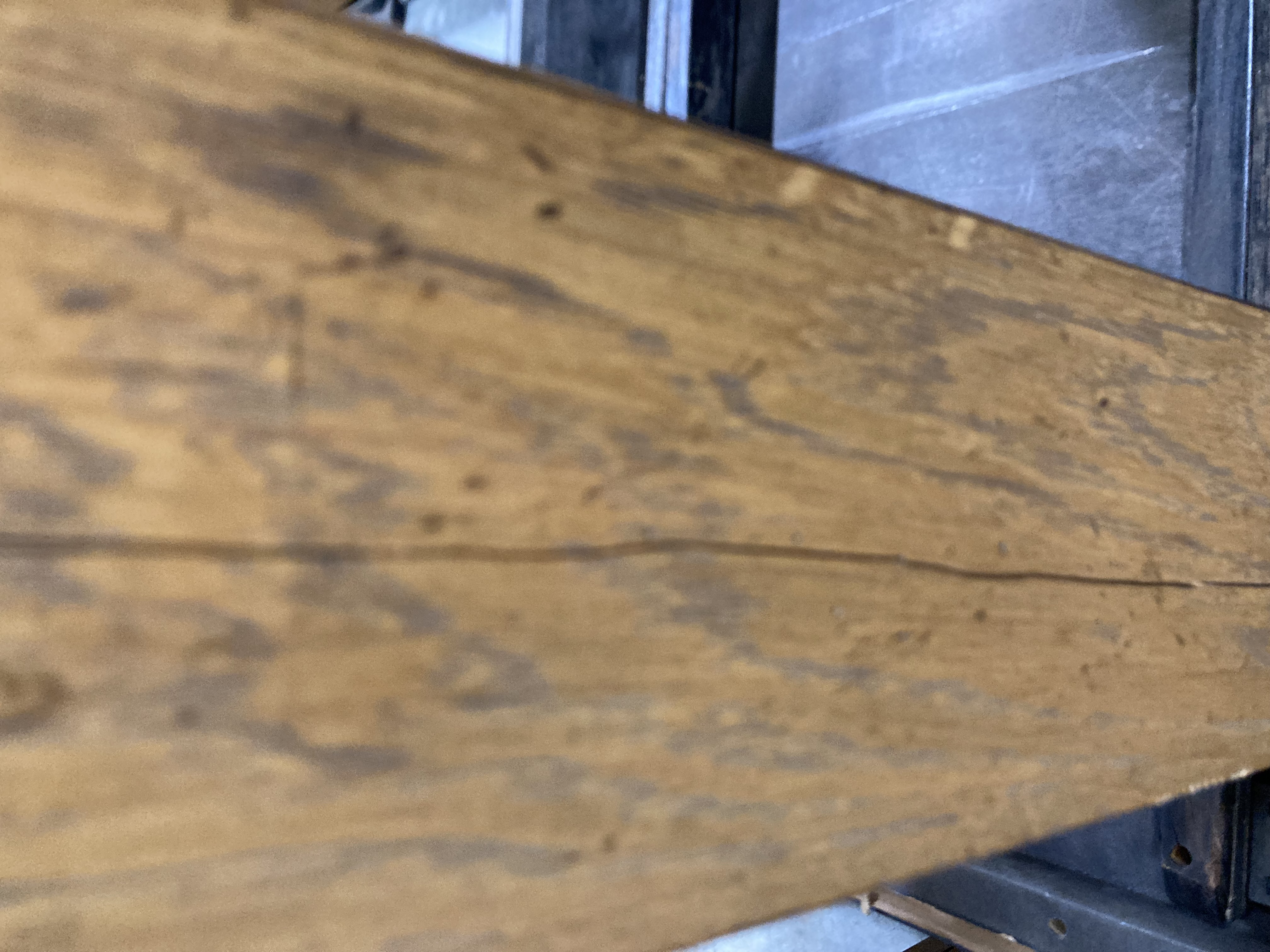 Lacquer Craft Oak Dining Table and Six Chairs