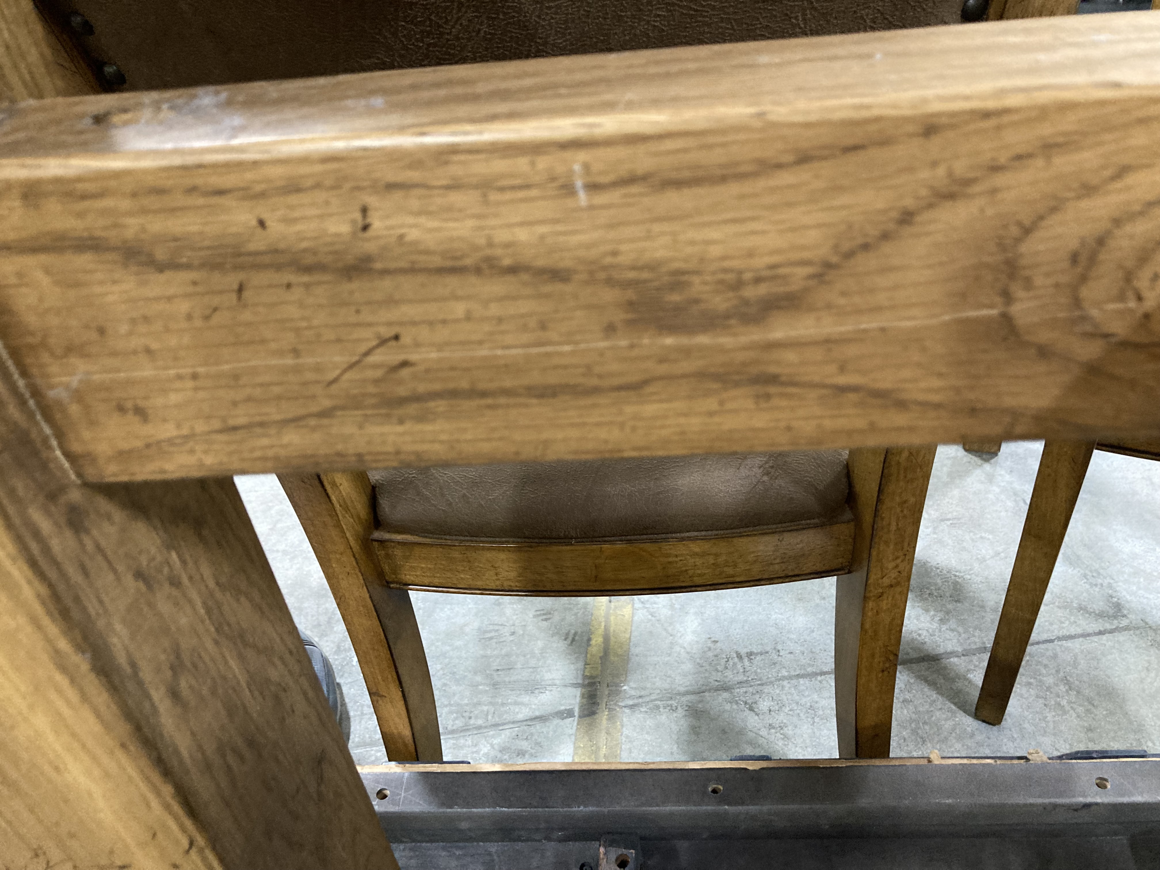 Lacquer Craft Oak Dining Table and Six Chairs