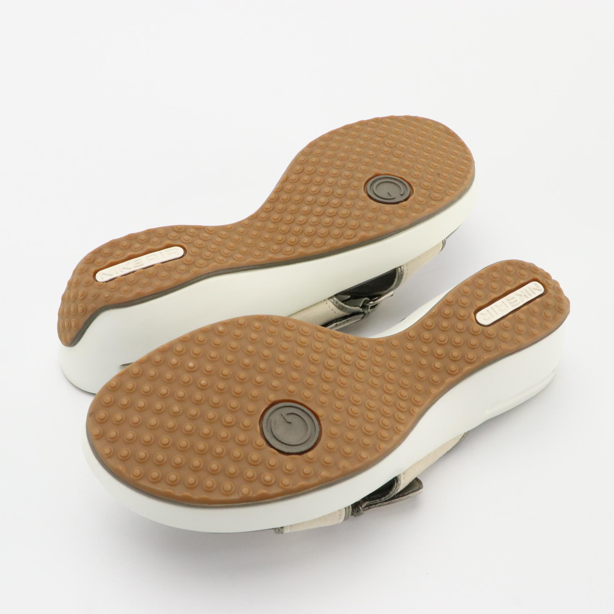 Cole Haan Air Darby Slides in Black Leather and Pearl Grey Suede with Boxes