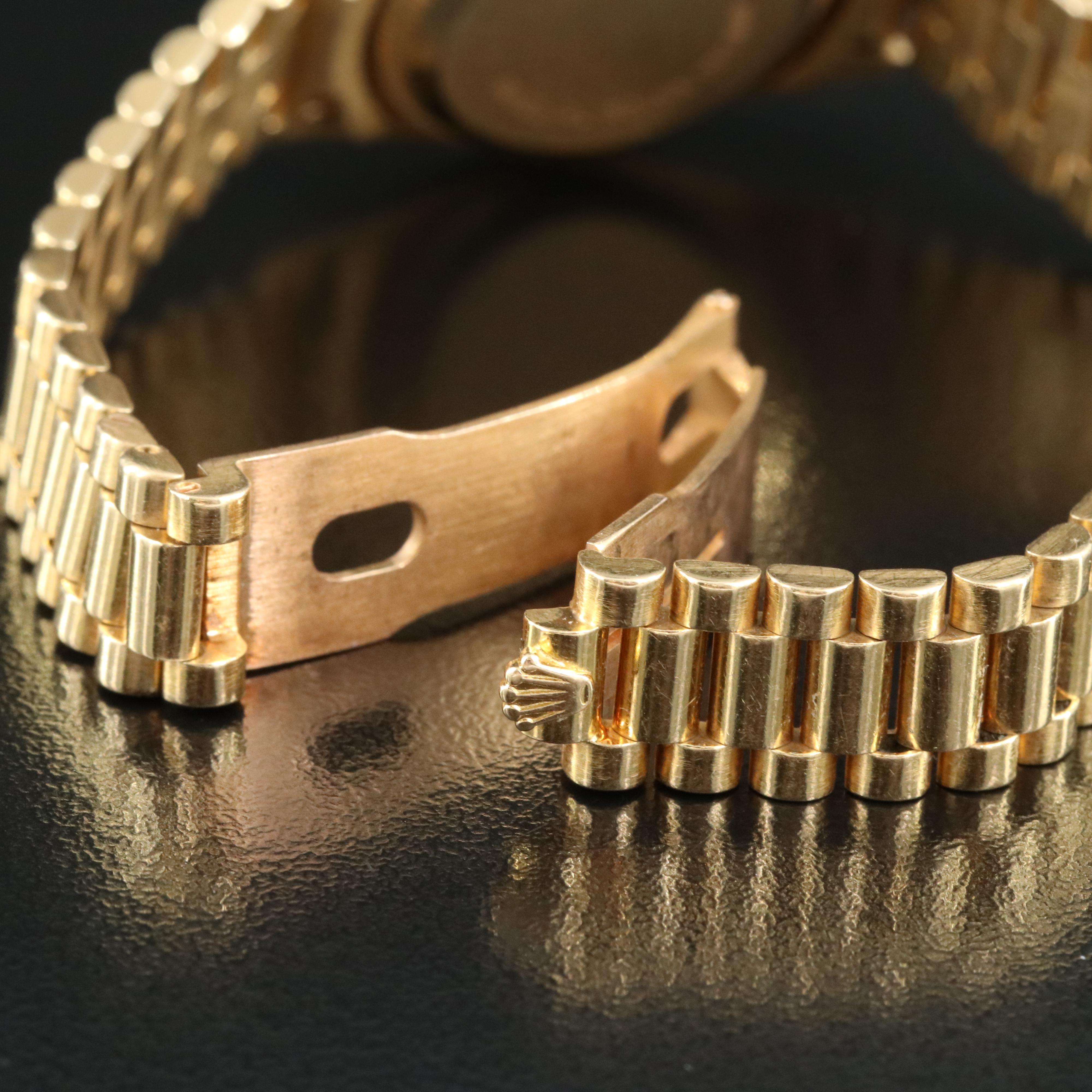 1990 Rolex 18K Custom Diamond Dial Datejust President Band Watch