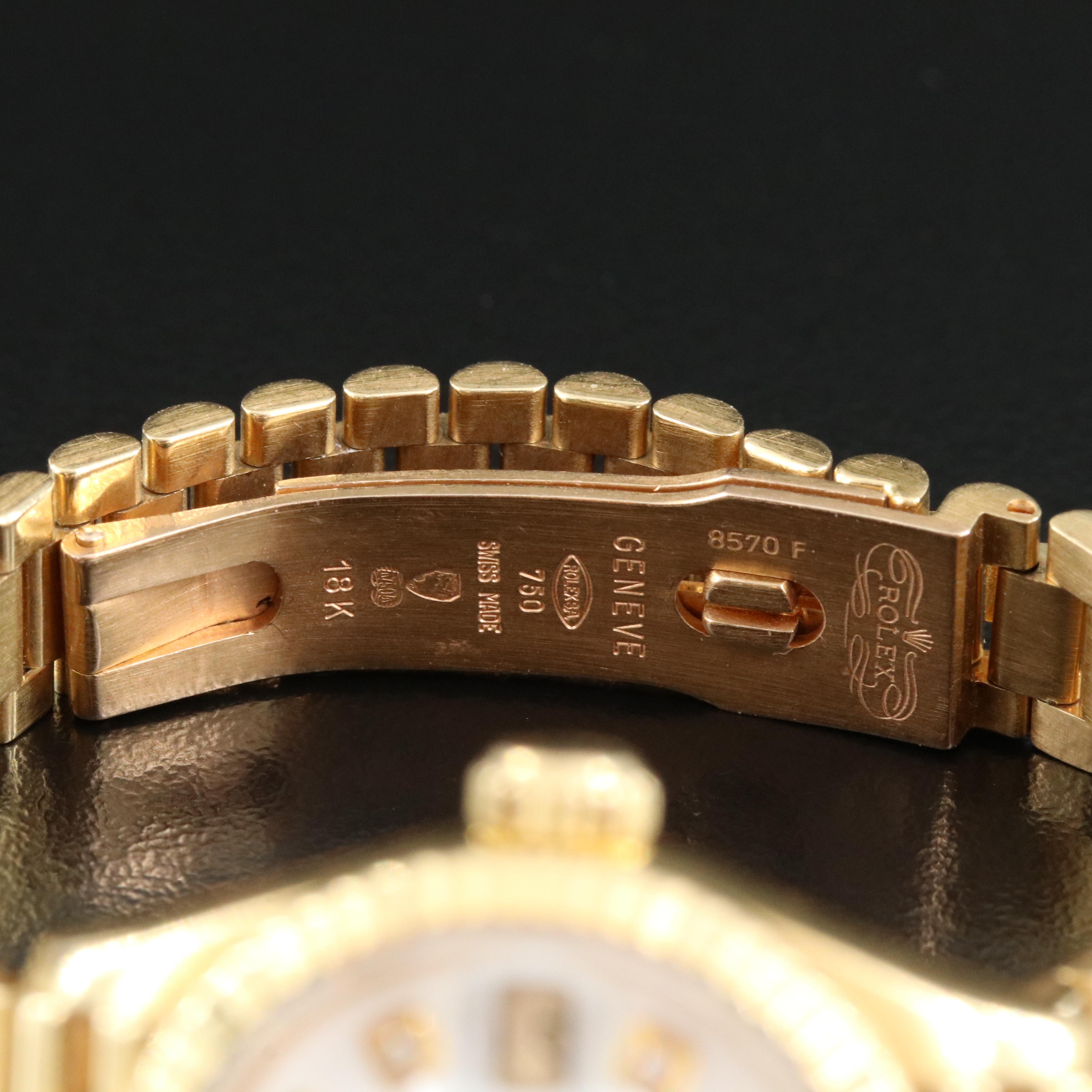 1990 Rolex 18K Custom Diamond Dial Datejust President Band Watch