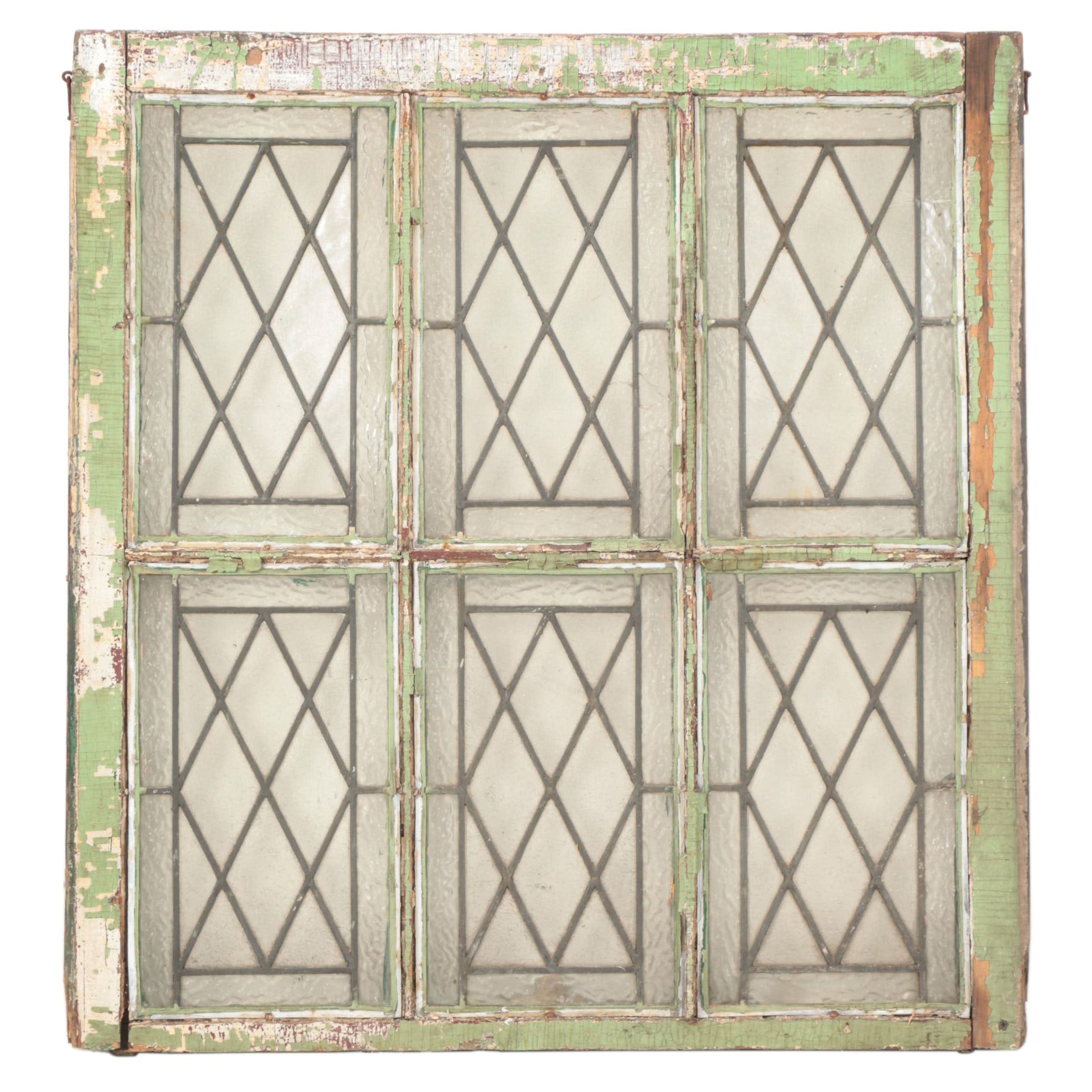 Clear Diamond Pane Leaded Glass Window