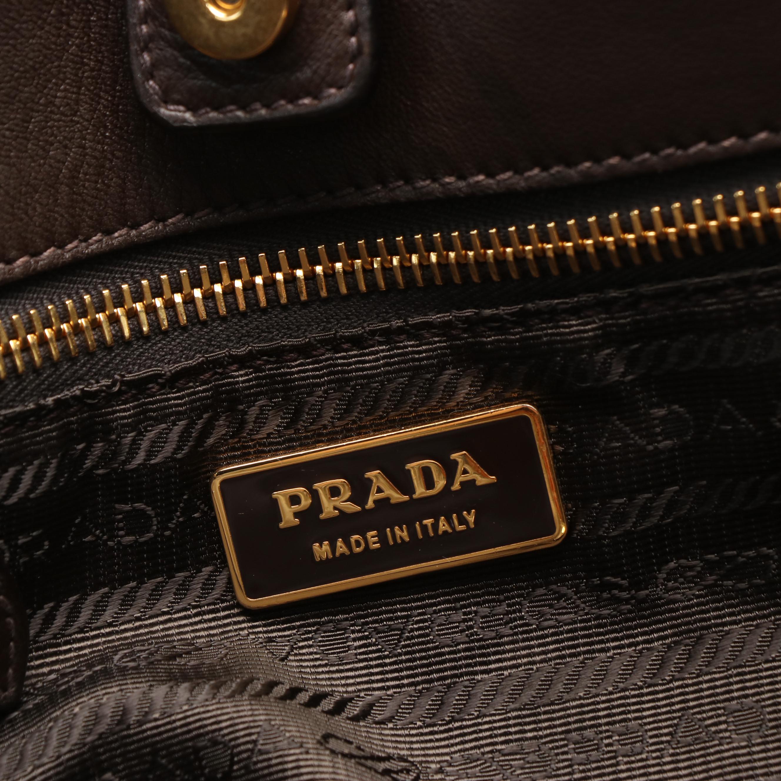 Prada Gaufre Brown Nappa Leather Satchel