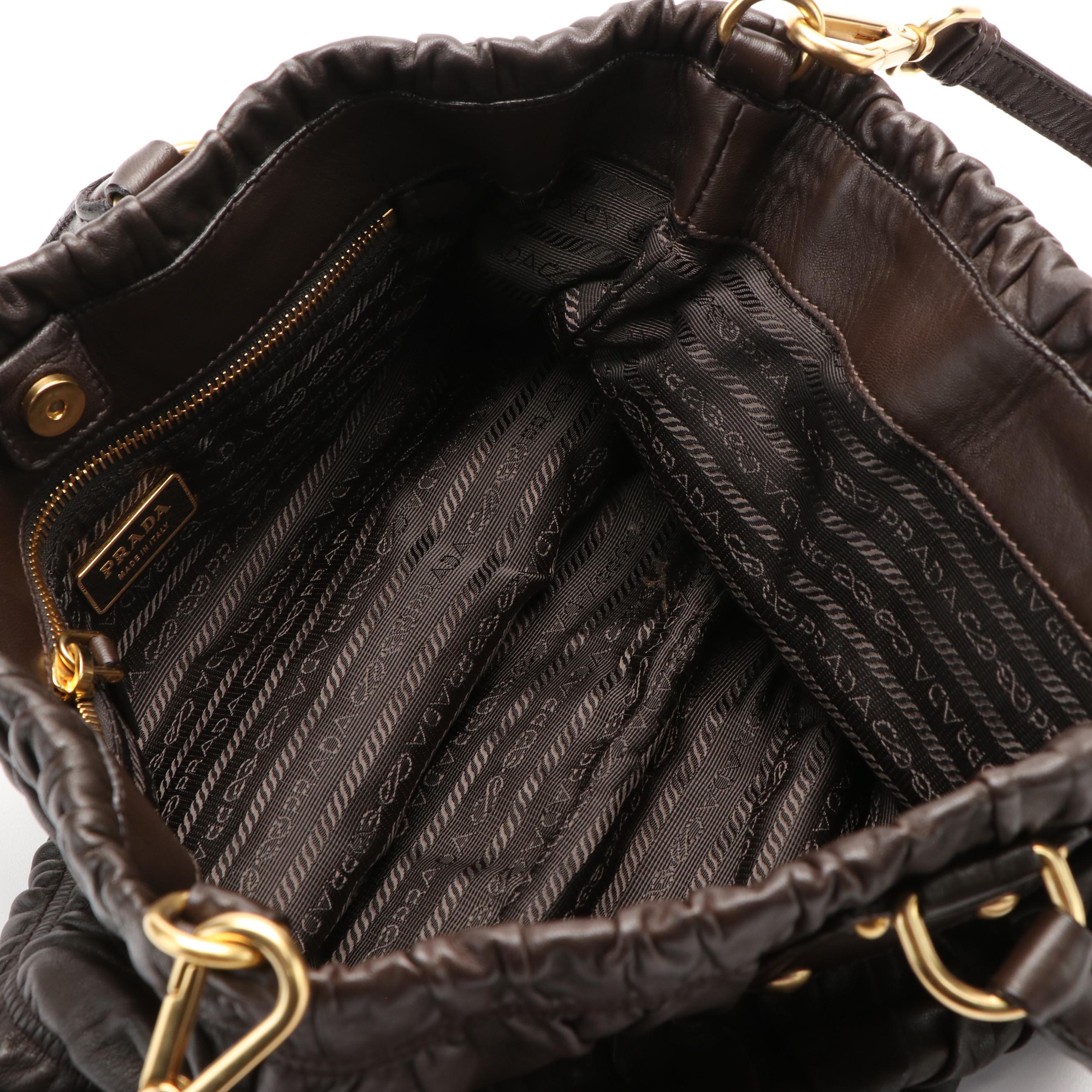 Prada Gaufre Brown Nappa Leather Satchel