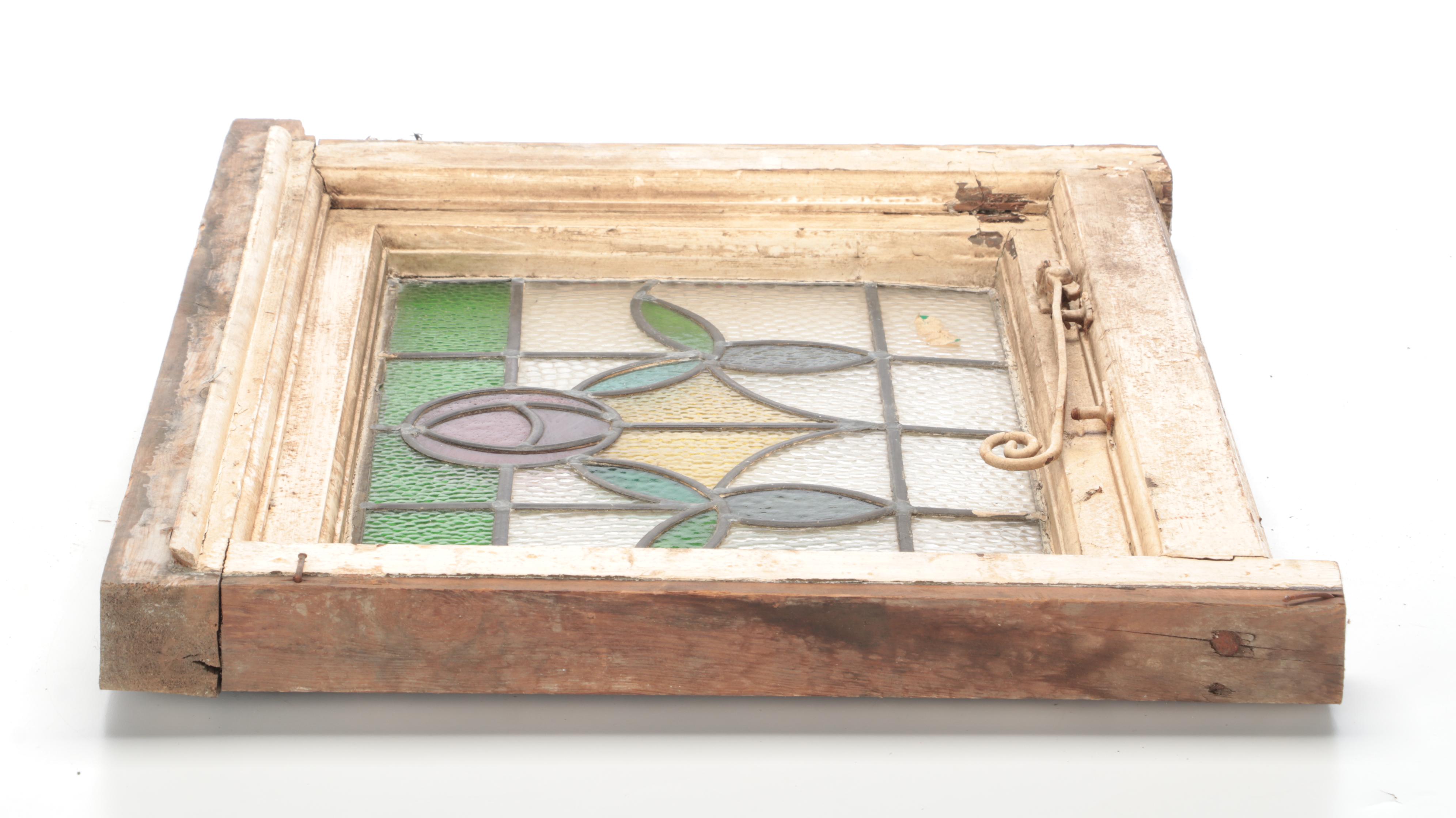 Arts & Crafts Style Stained Glass Casement Window