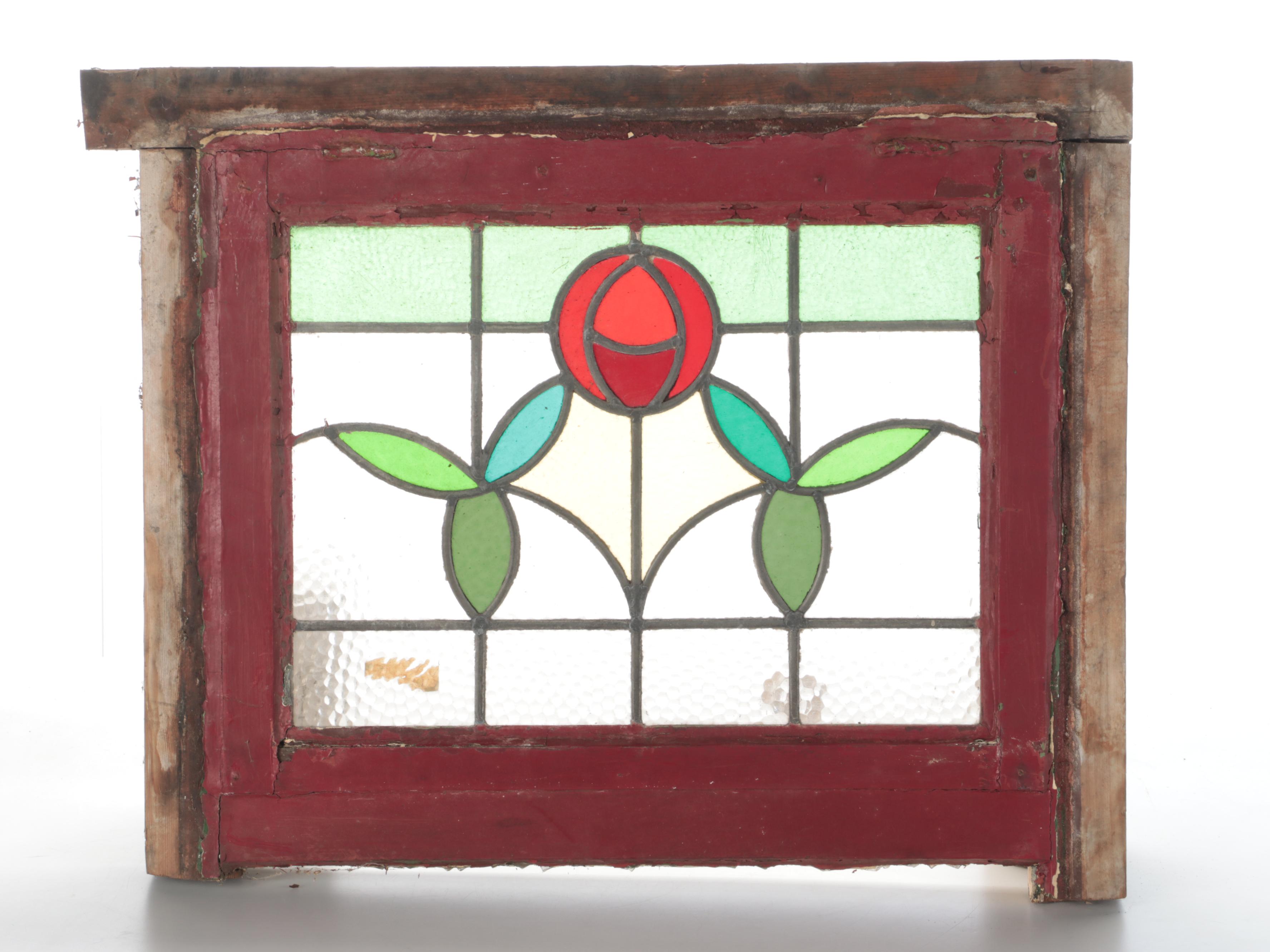 Arts & Crafts Style Stained Glass Casement Window