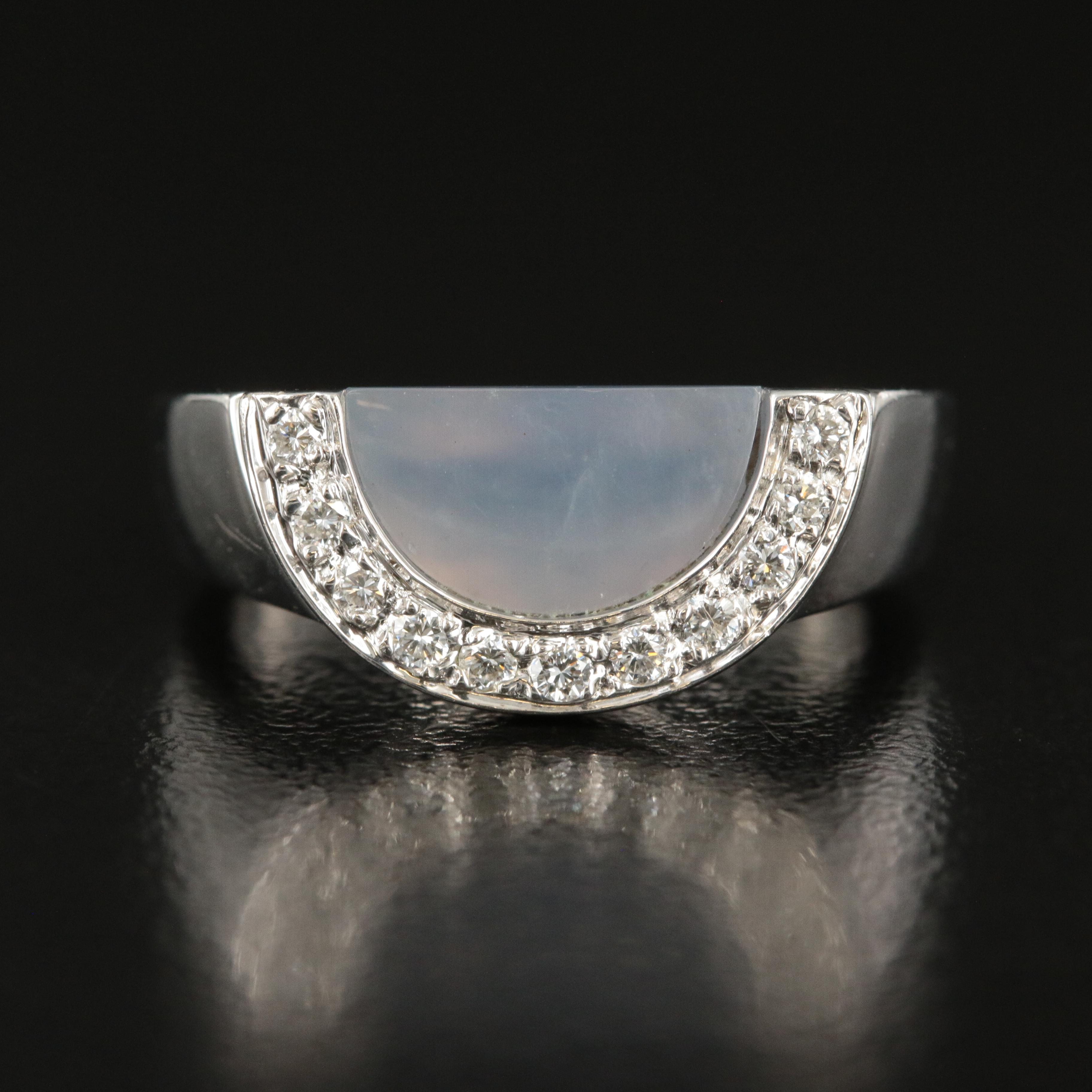 Movado 18K Chalcedony and 0.15 CTW Diamond 'Radius' Ring