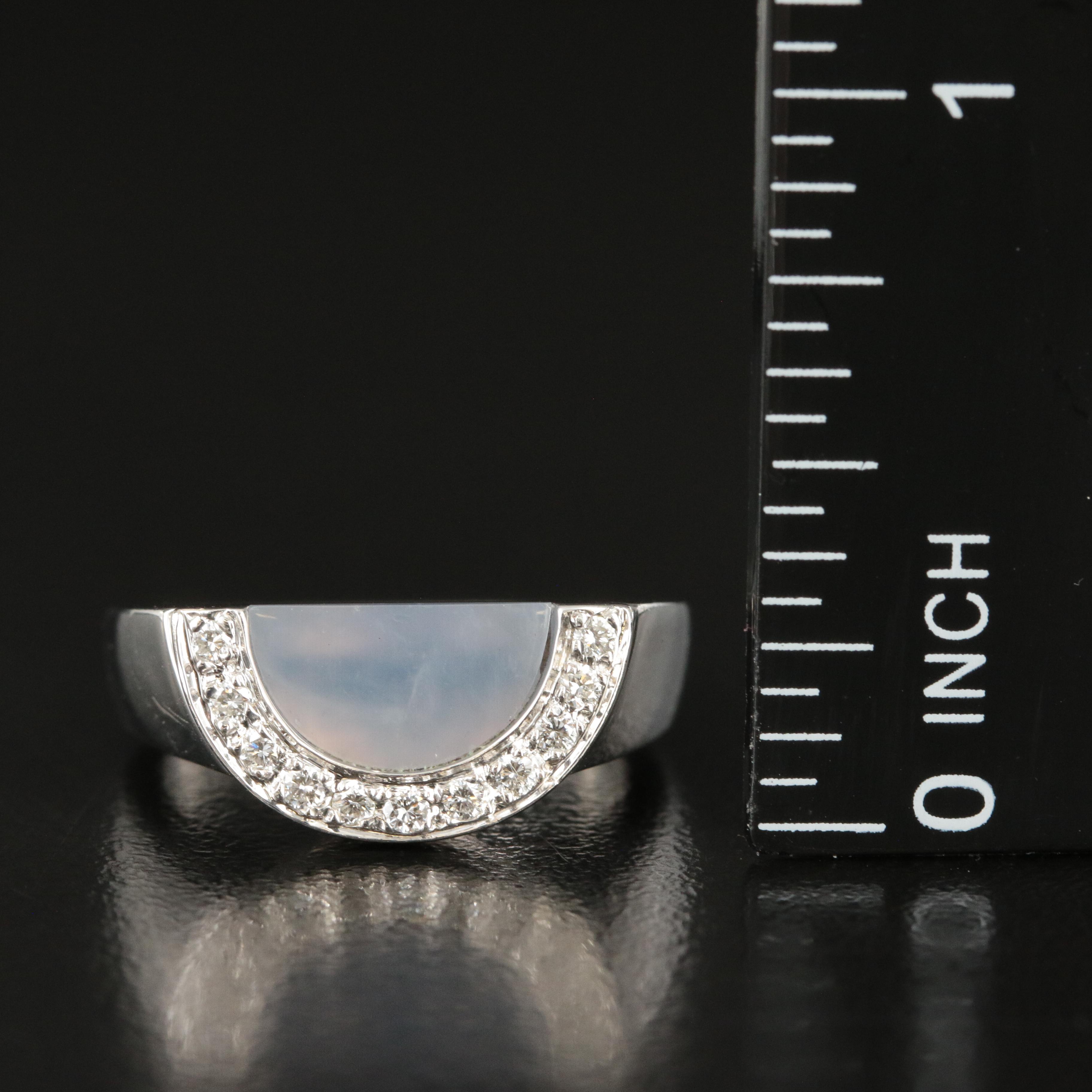 Movado 18K Chalcedony and 0.15 CTW Diamond 'Radius' Ring