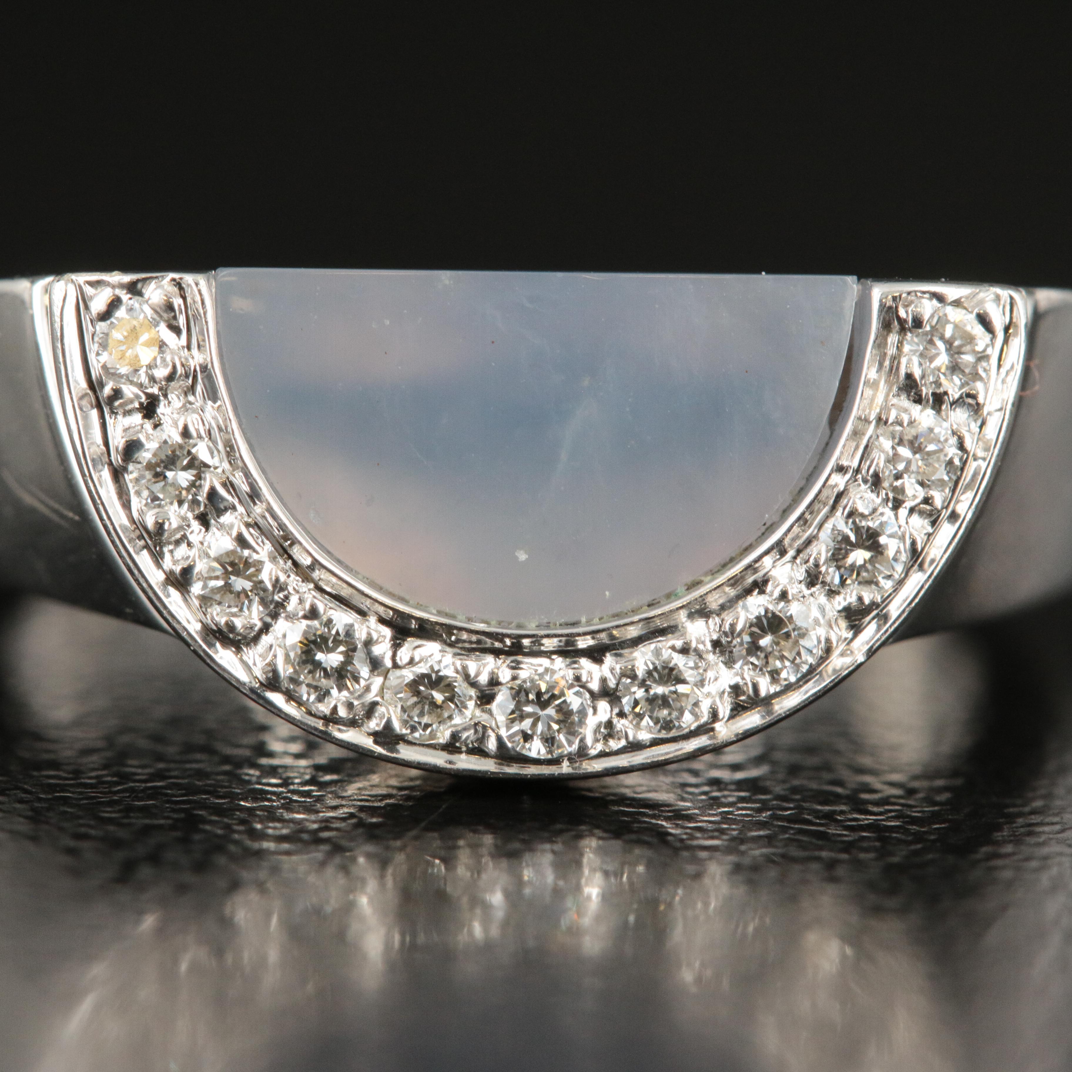 Movado 18K Chalcedony and 0.15 CTW Diamond 'Radius' Ring