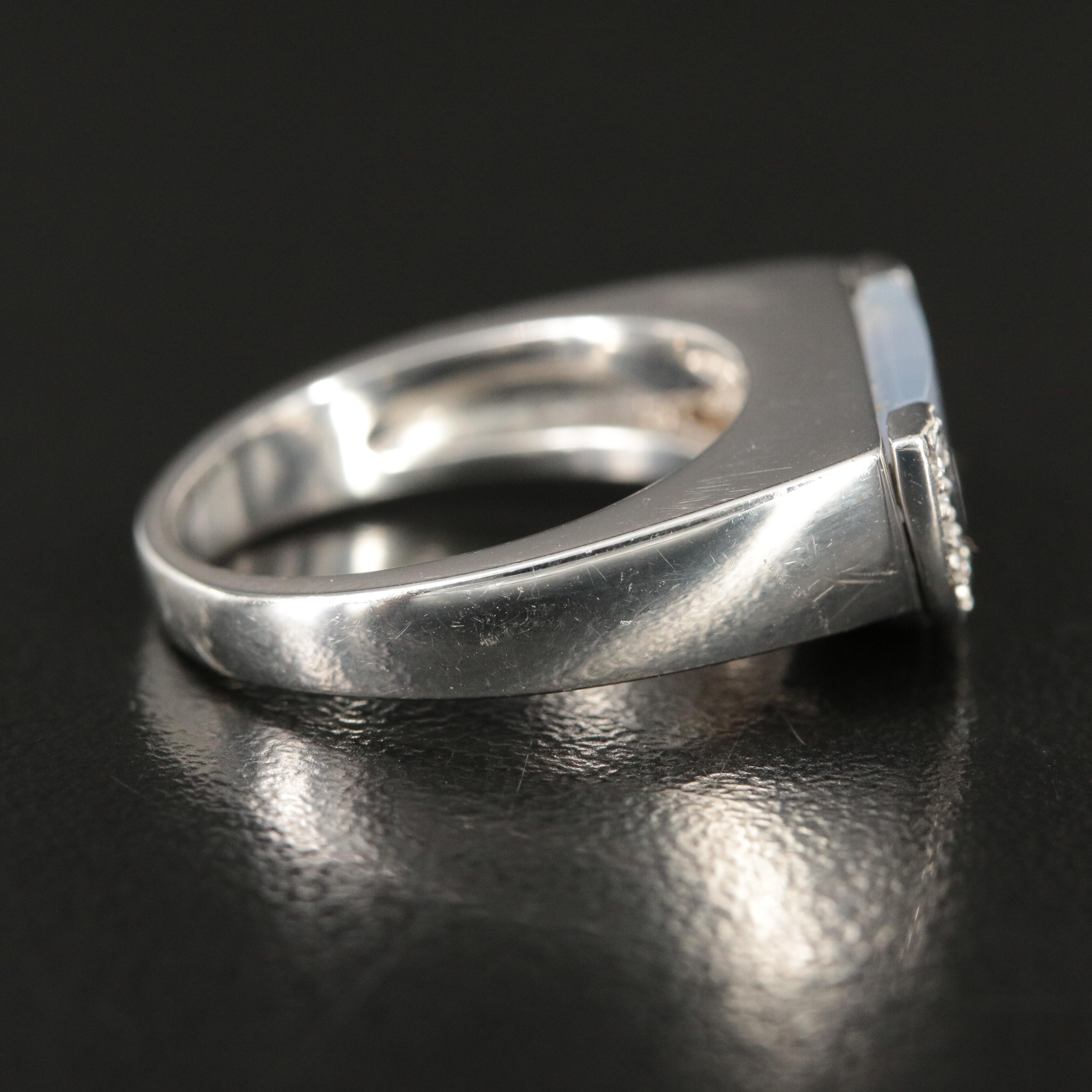 Movado 18K Chalcedony and 0.15 CTW Diamond 'Radius' Ring