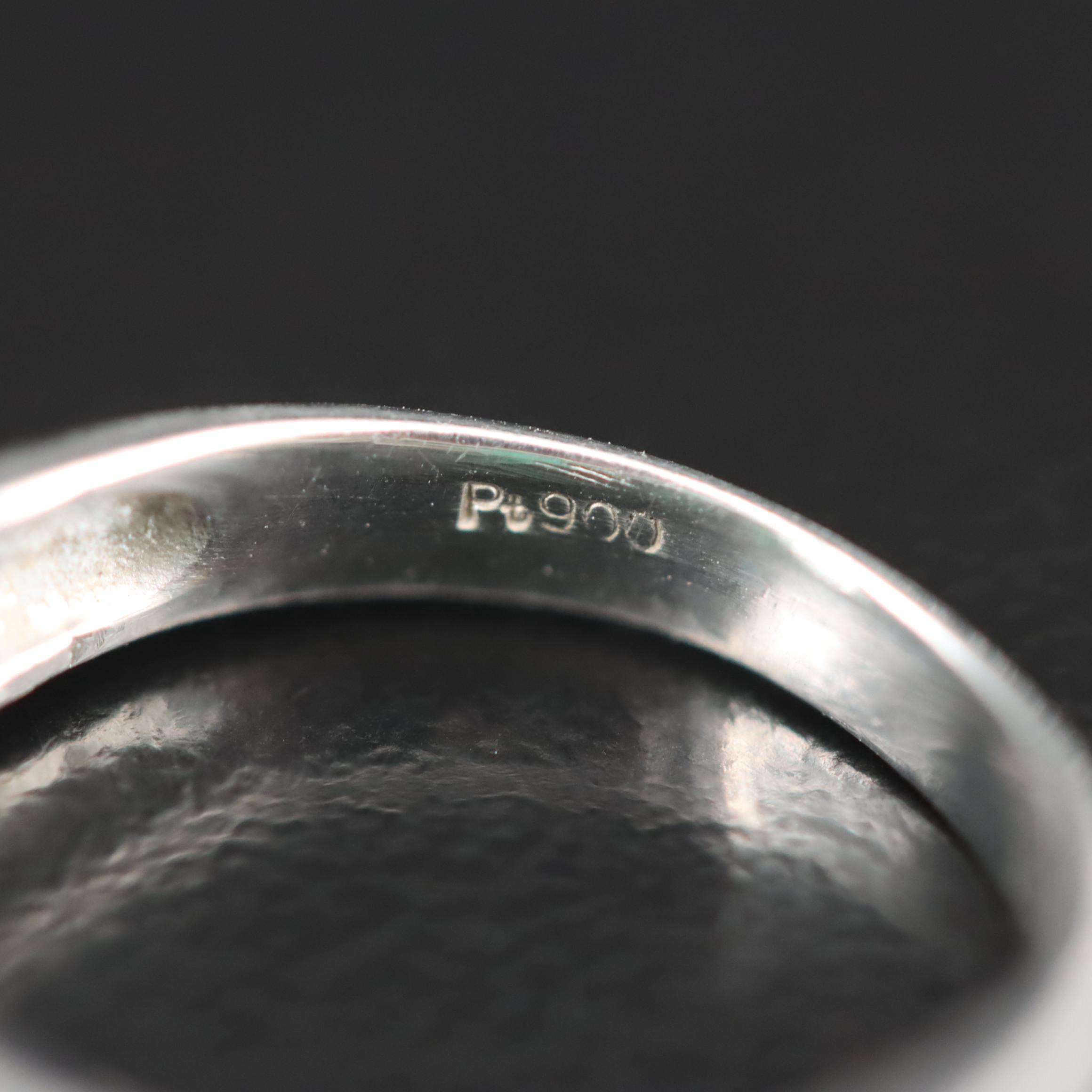 Platinum Emerald and Diamond Ring