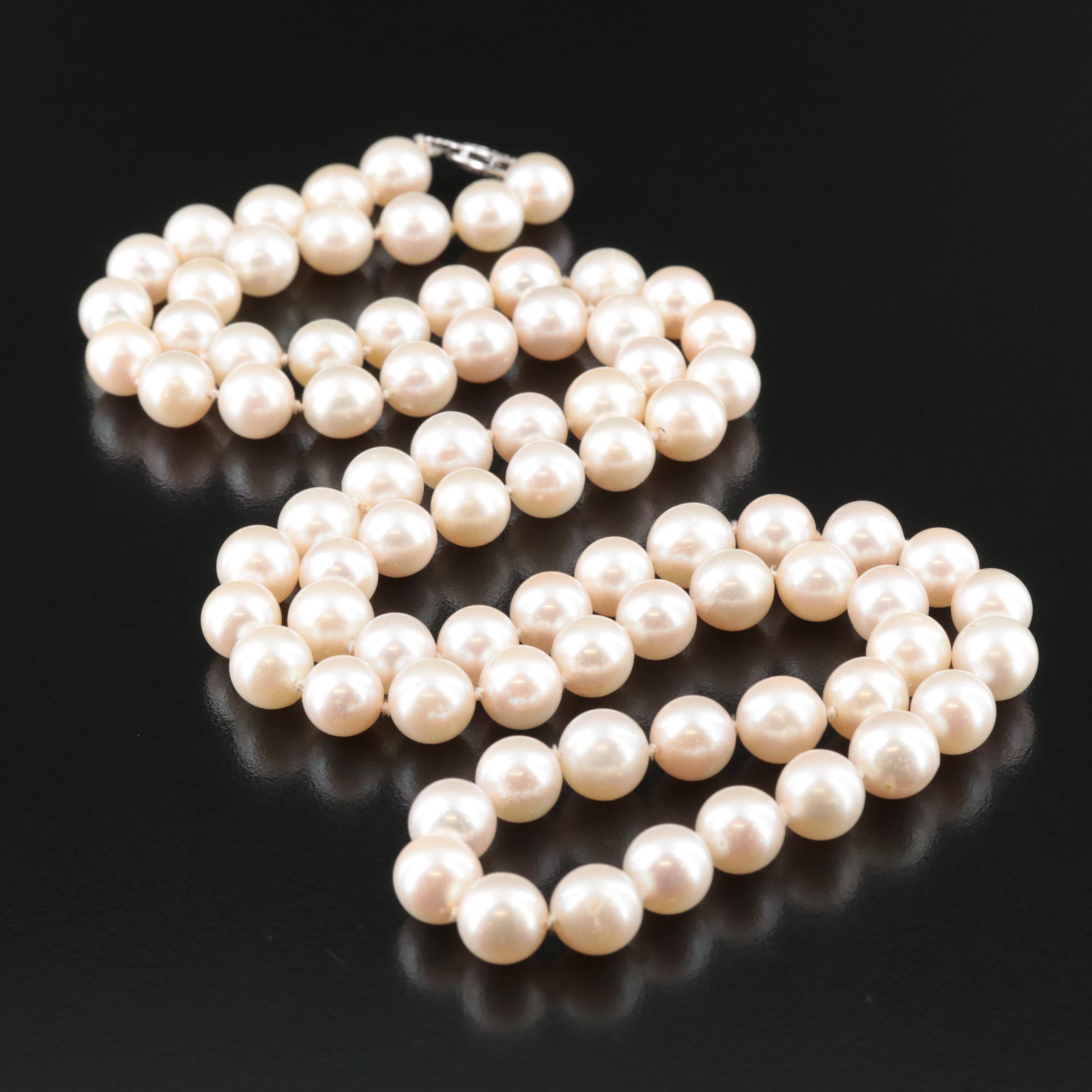Pearl Necklace with 14K Clasp