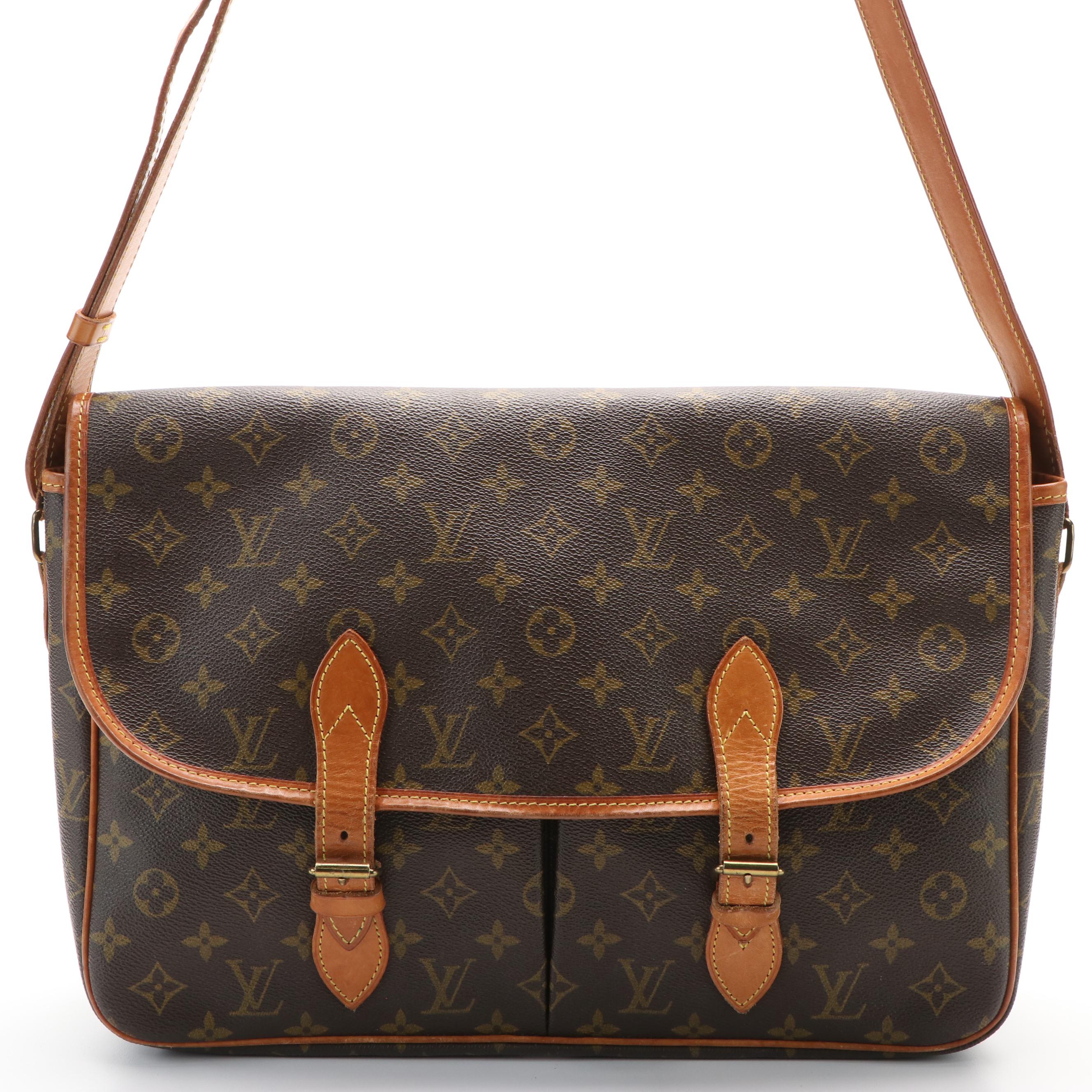 Louis Vuitton Gibeciere Crossbody Bag in Brown Monogram Canvas