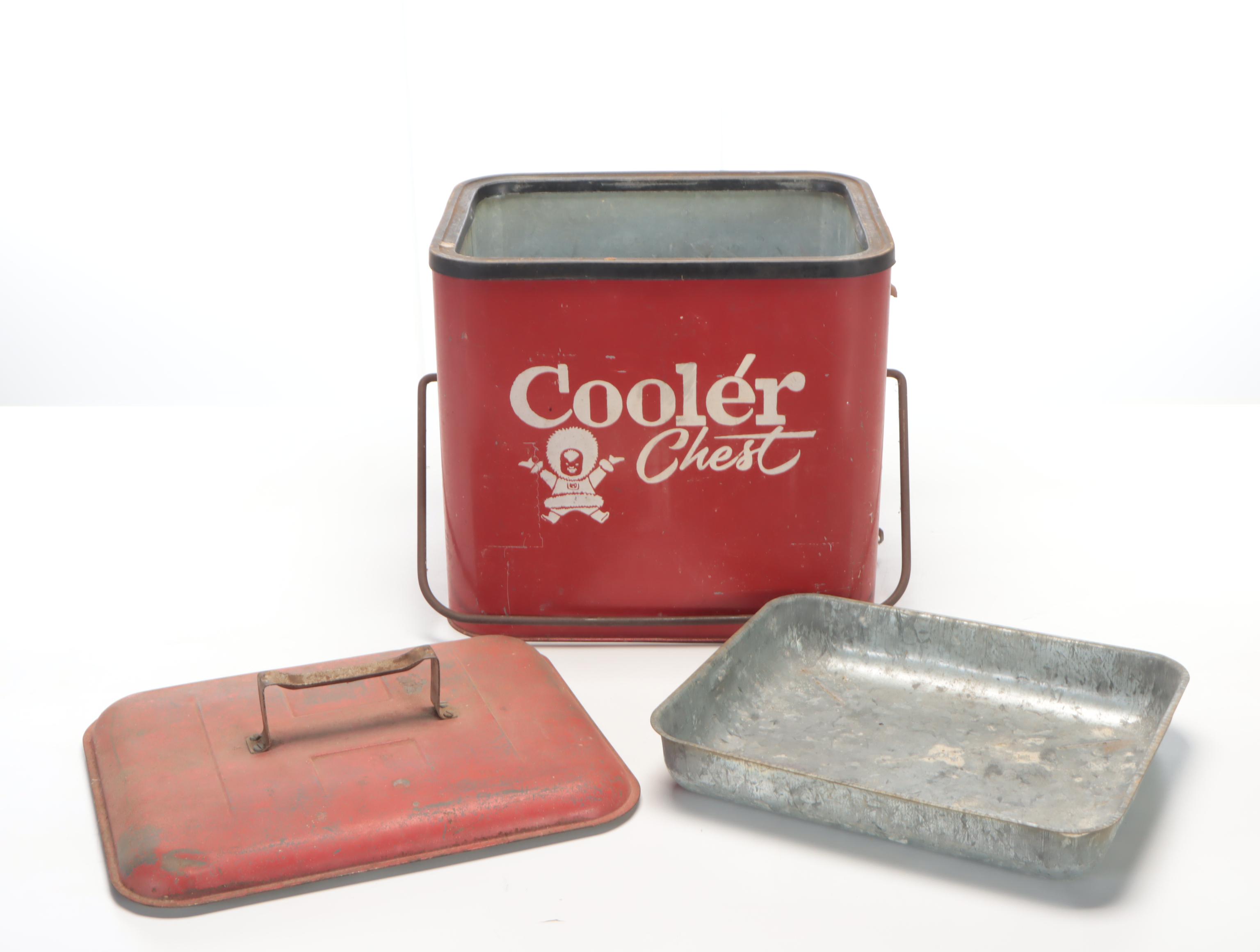 Eskimo Cooler Chest with Tray, Mid-20th Century