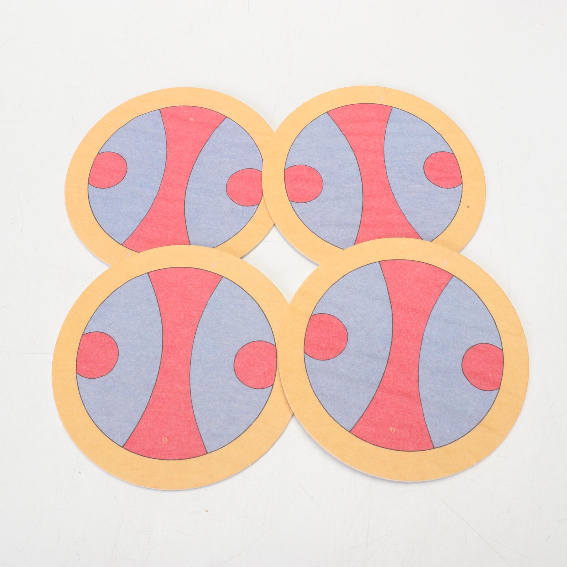 Ritzenhoff Designer Art Beer Glasses With Signed Coasters and Boxes, 1995-1998