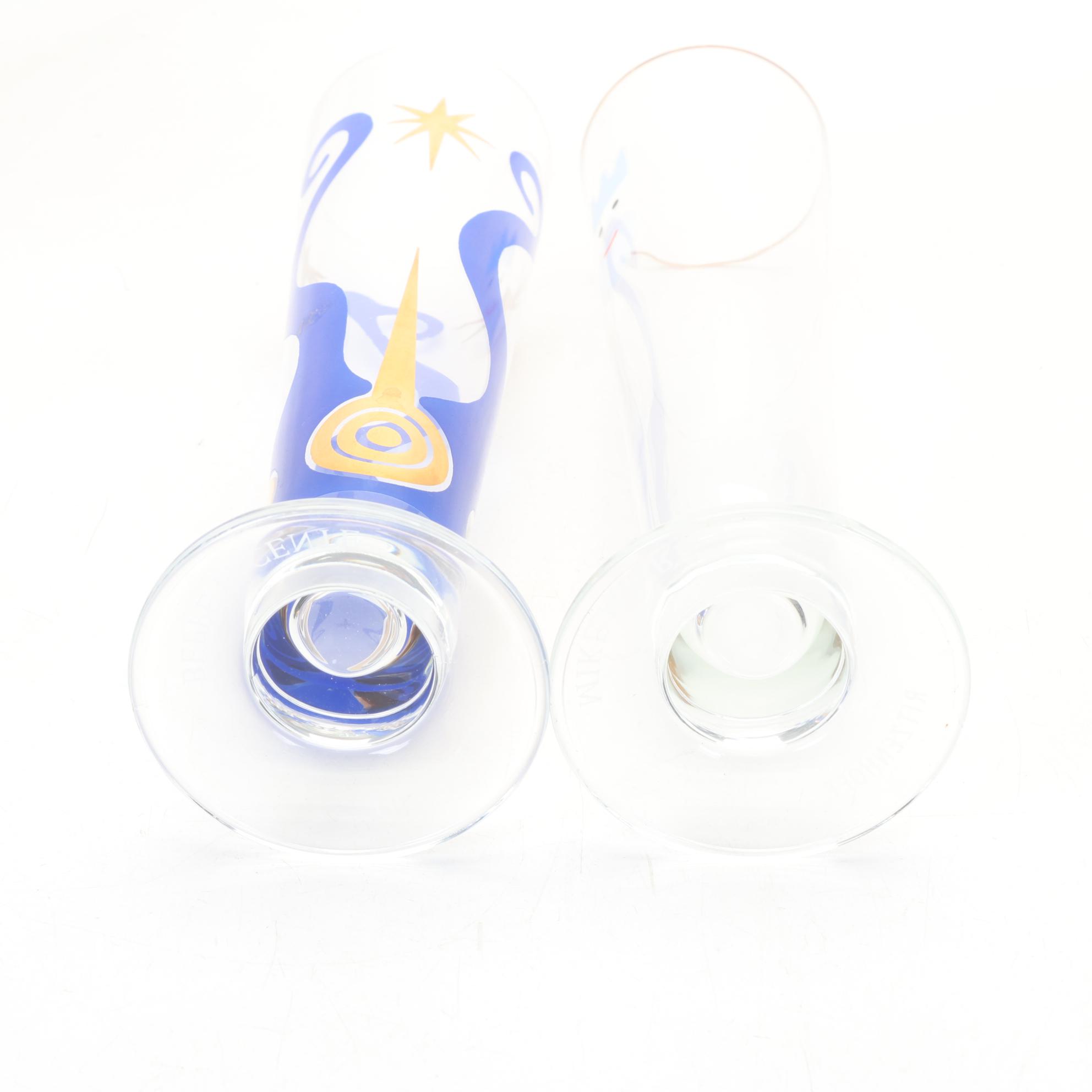 Ritzenhoff Designer Art Beer Glasses With Signed Coasters and Boxes, 1995-1998