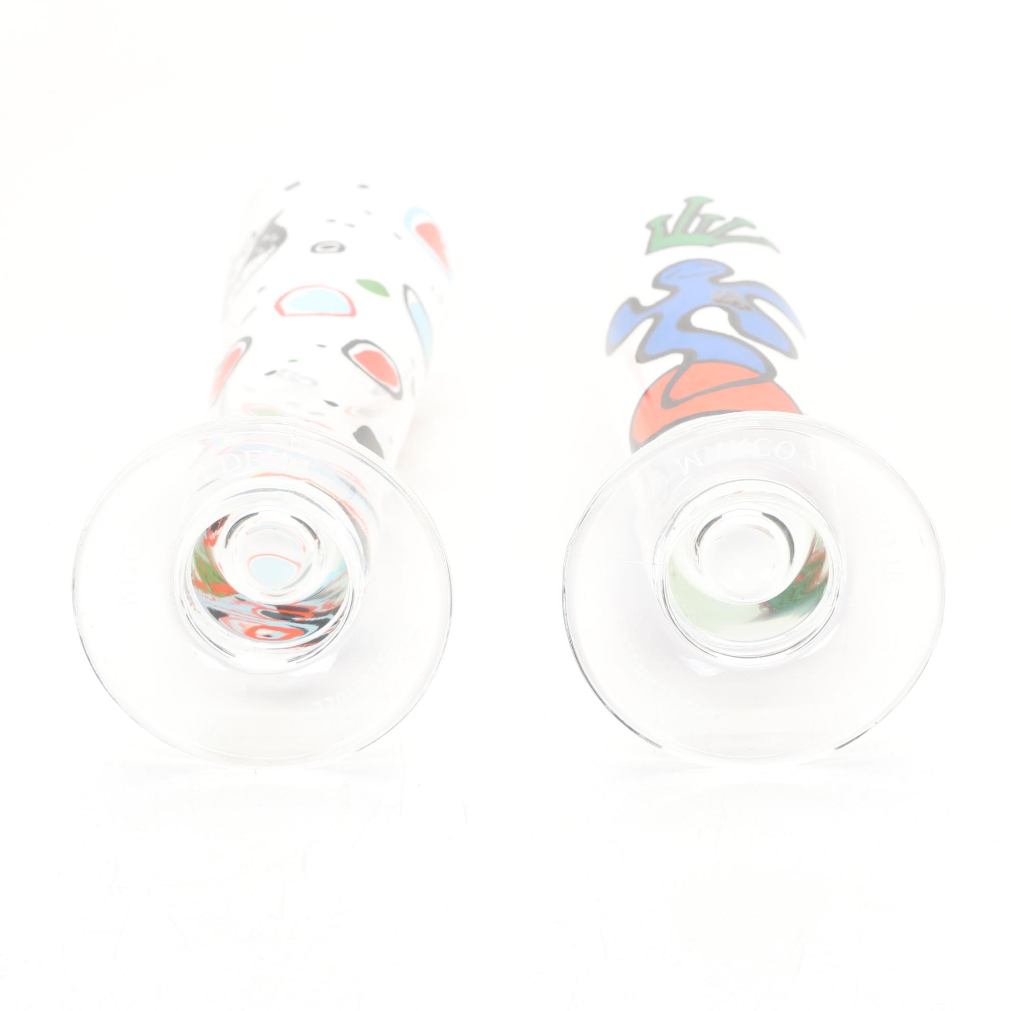 Ritzenhoff Designer Art Beer Glasses With Signed Coasters and Boxes, 1995-1998